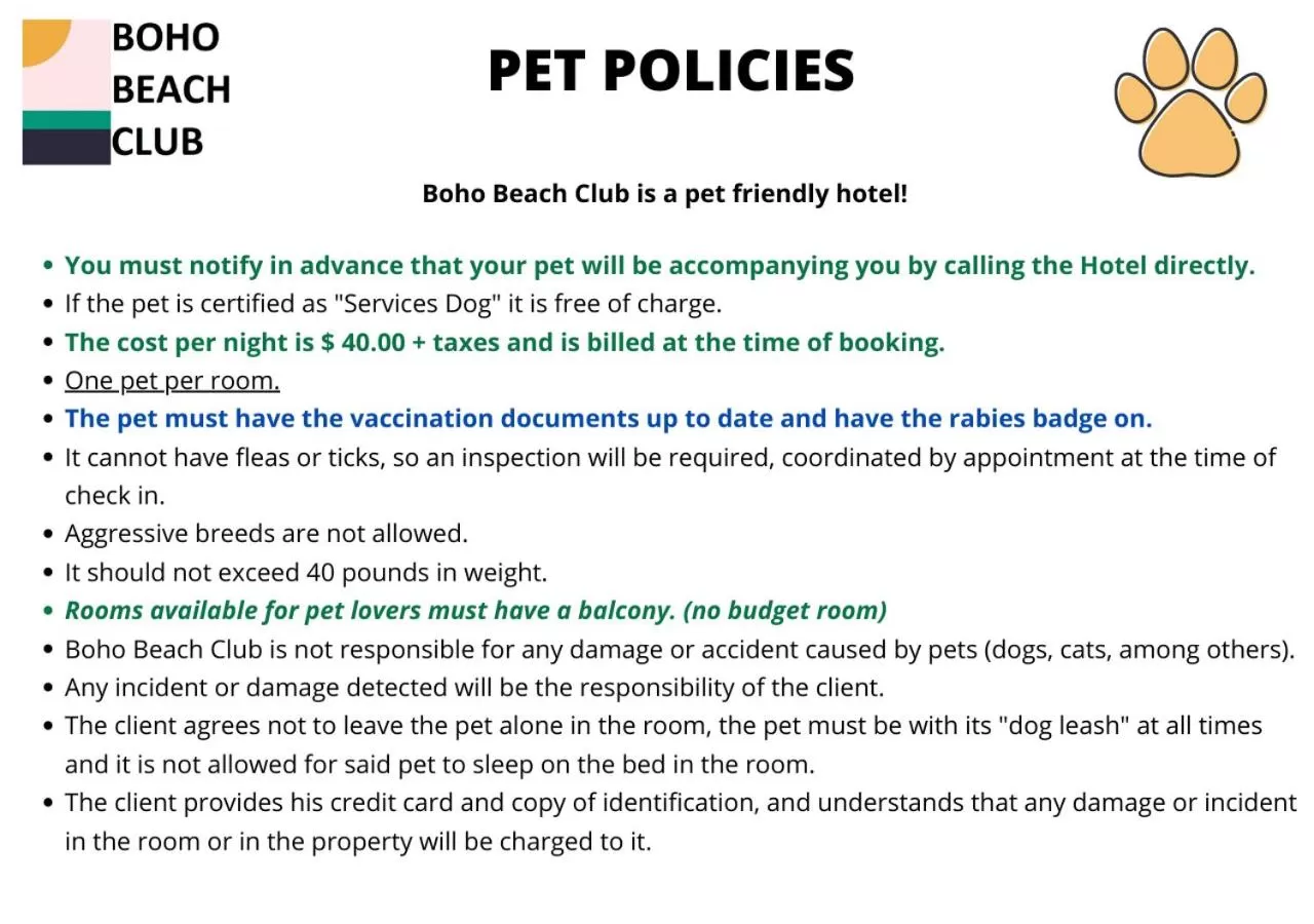 Pets in BOHO Beach Club