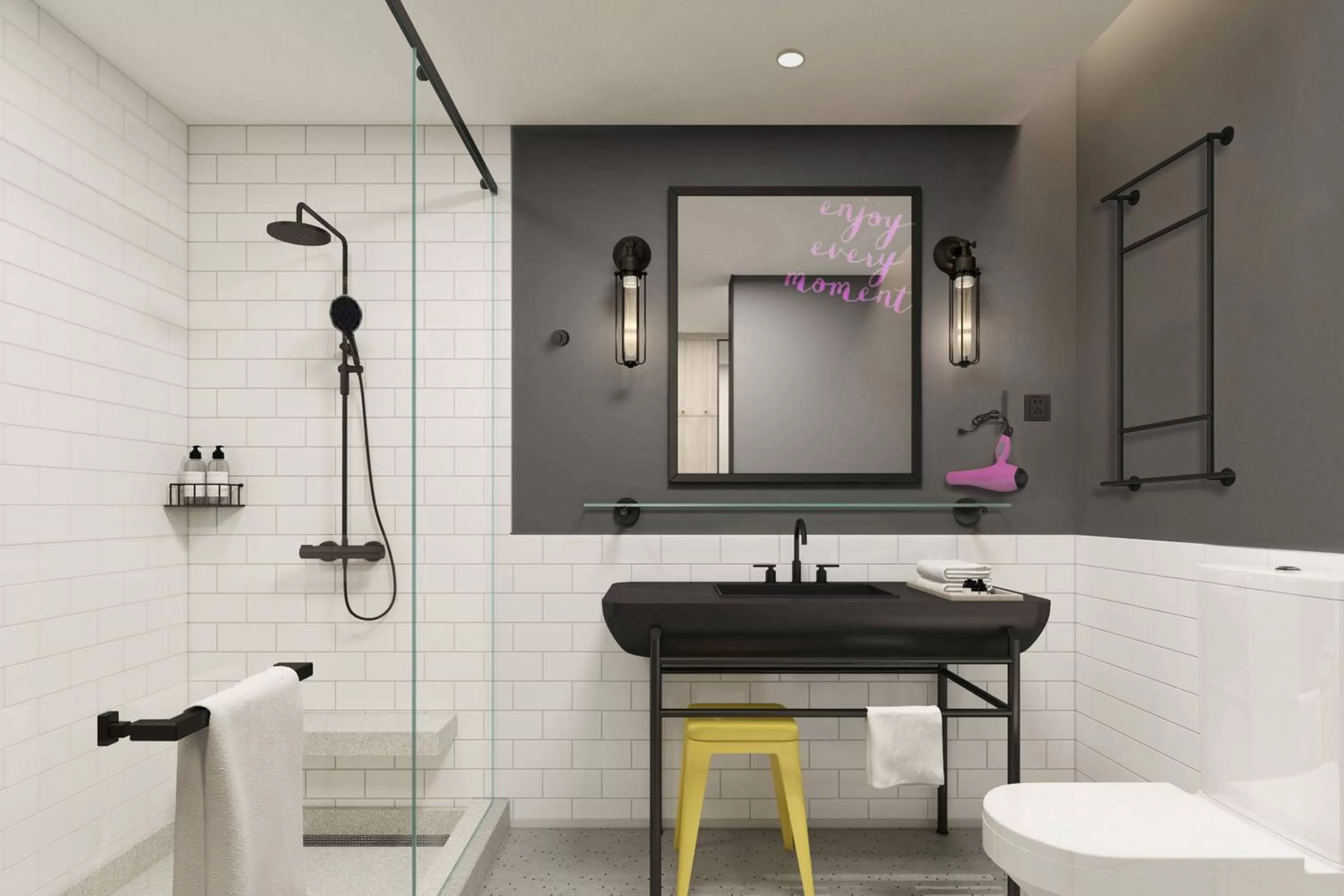 Bathroom in Moxy Shanghai Xuhui