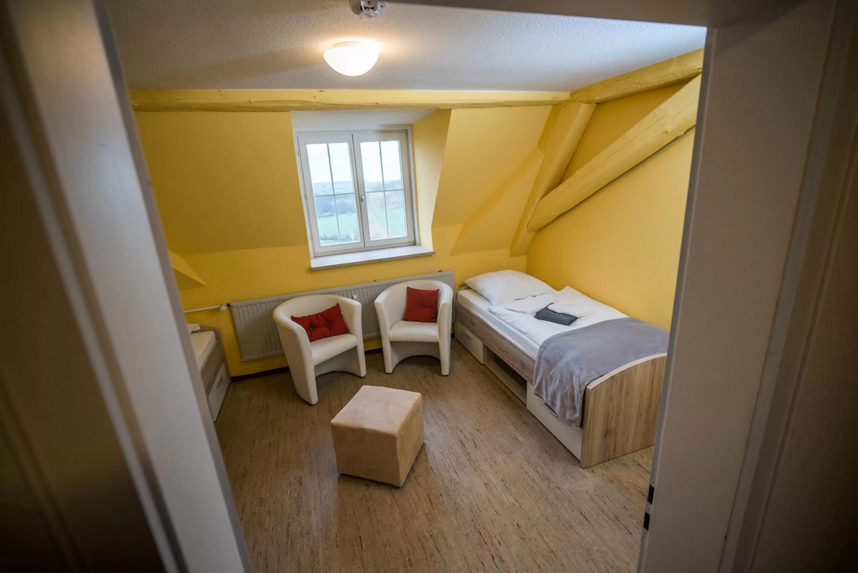 Photo of the whole room, Bed in BioHotel Schloss Kirchberg