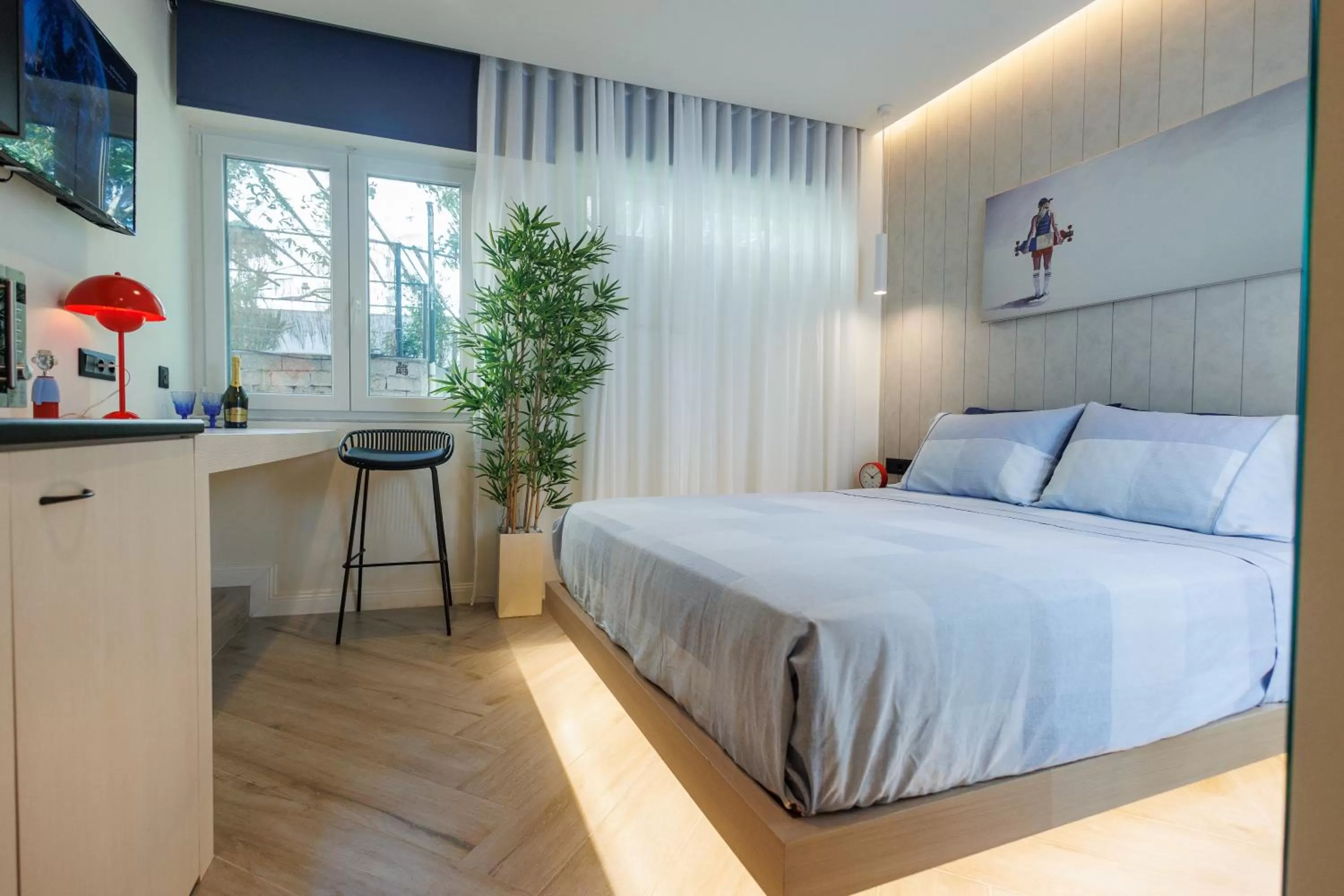 Bedroom, Bed in Triple A @ Trendy Psiri - Art & Nightlife