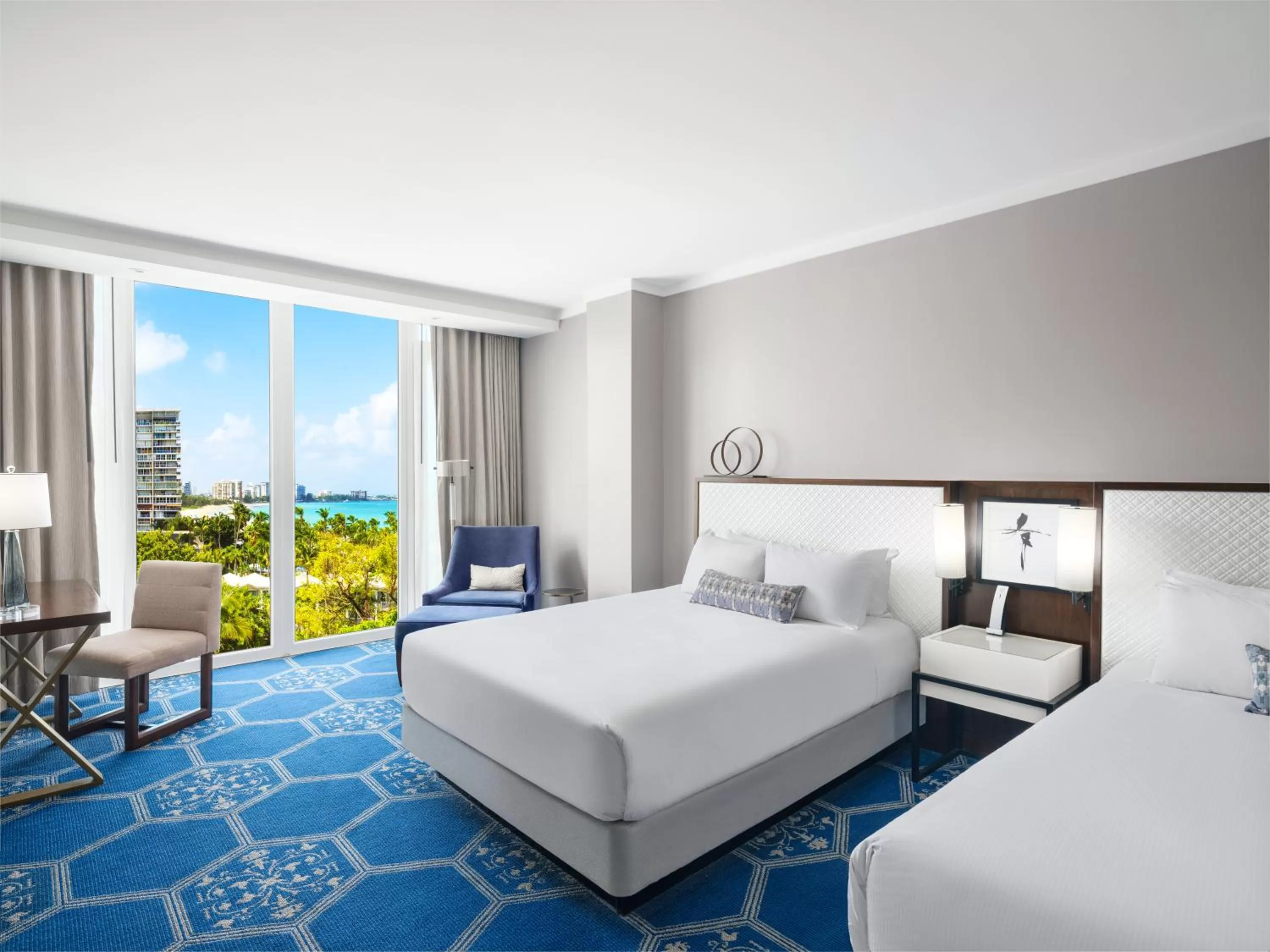 Bed in Fairmont El San Juan Hotel