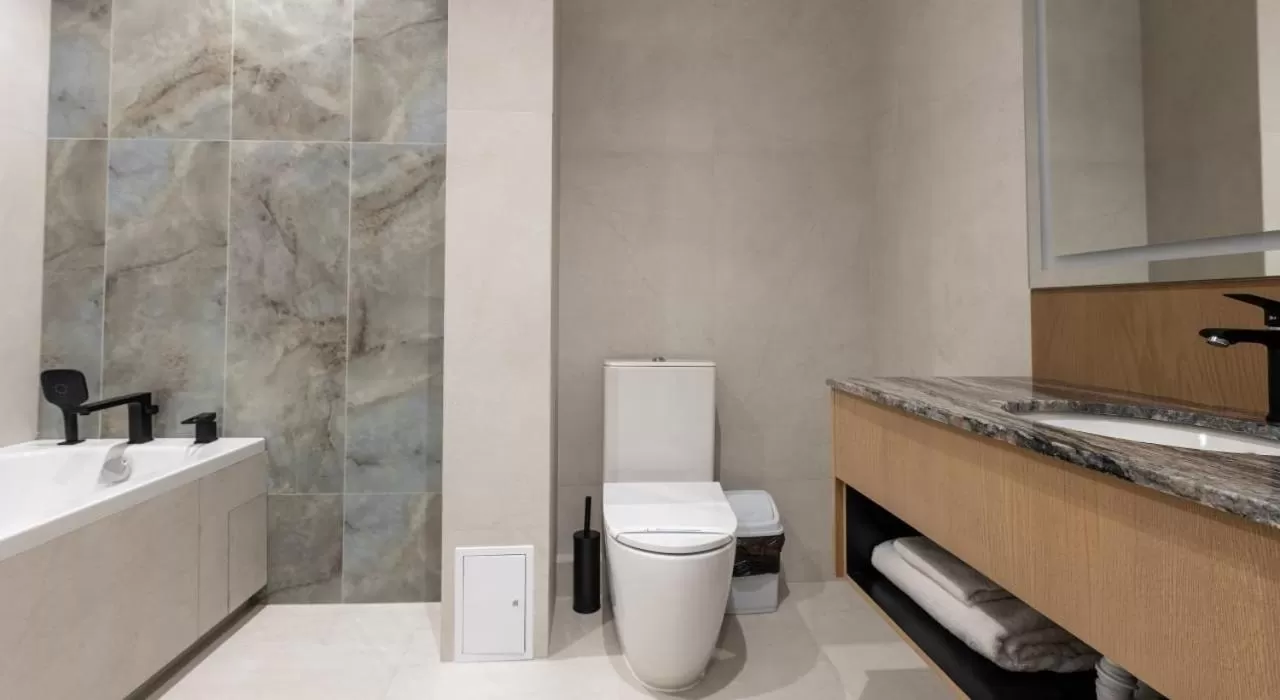 Toilet in Evropa Hotel