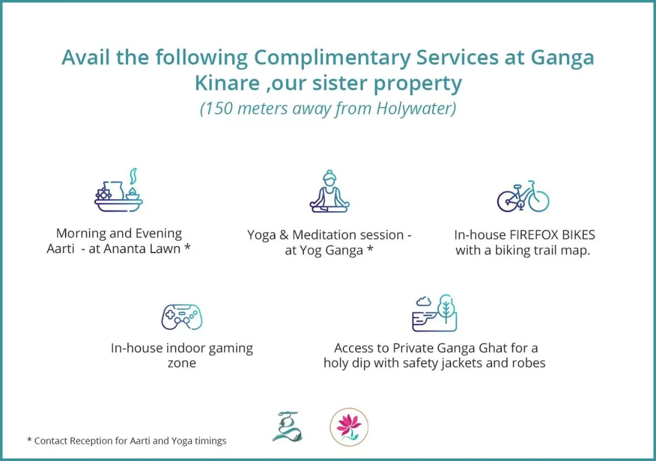 Logo/Certificate/Sign in HOLYWATER Hotel by Ganga Kinare #150 mts from Ganga Ghat Rishikesh