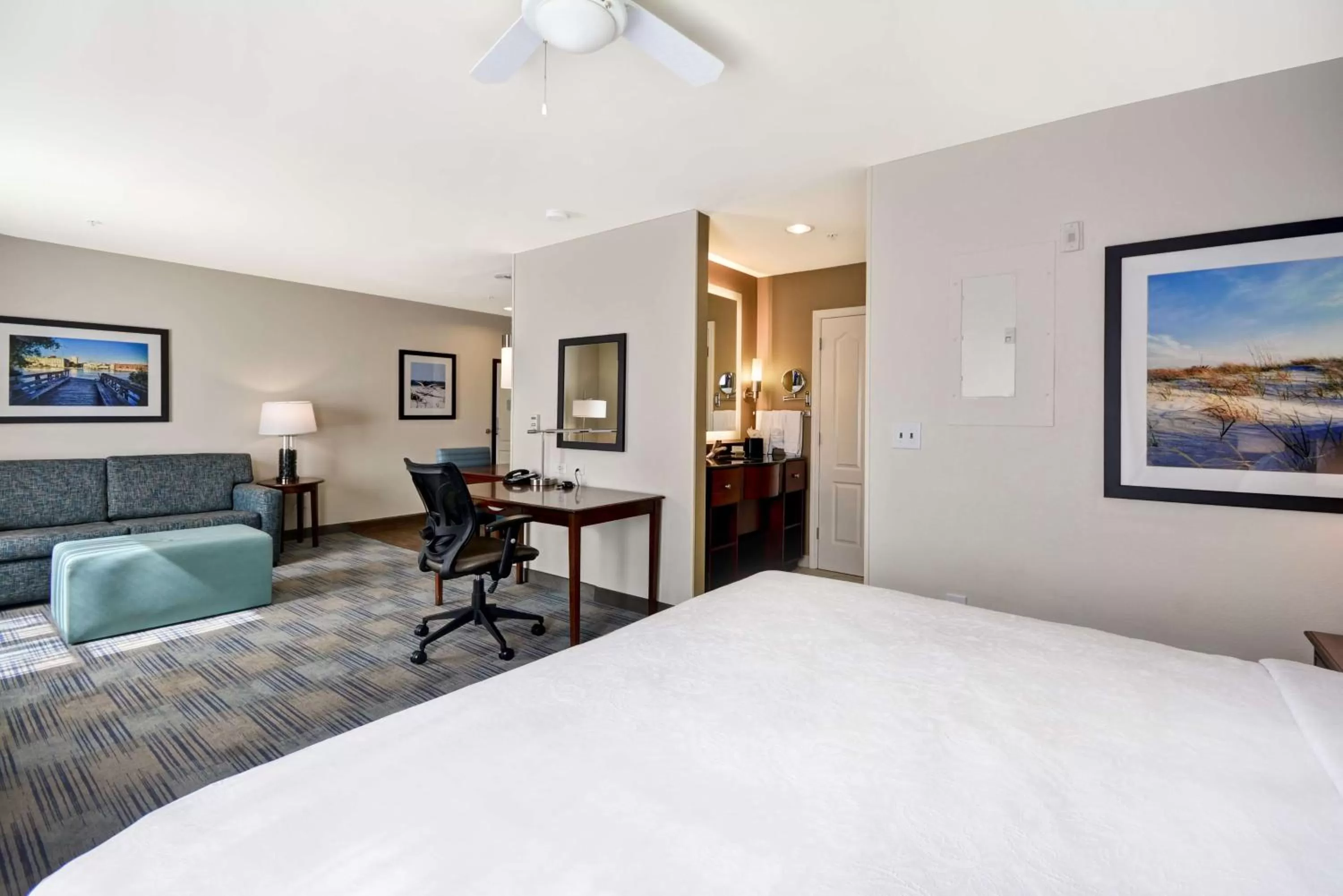 Bedroom, Bed in Homewood Suites by Hilton Wilmington/Mayfaire, NC