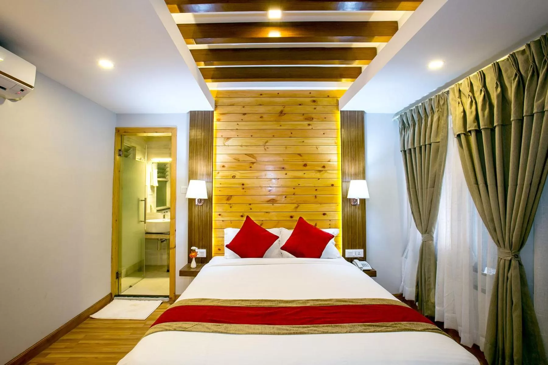 Bed in Beautiful Kathmandu Hotel