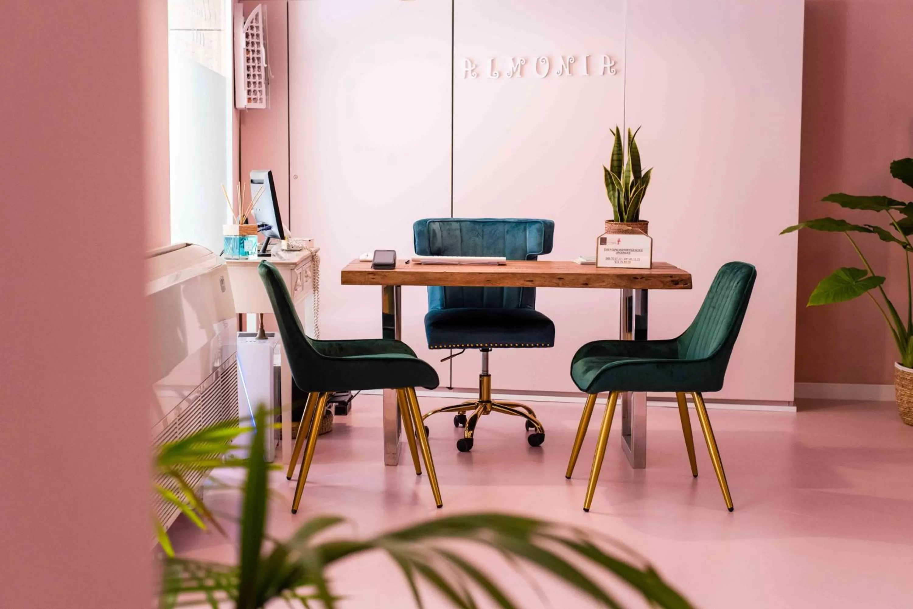 Lobby or reception in Hotel Almunia