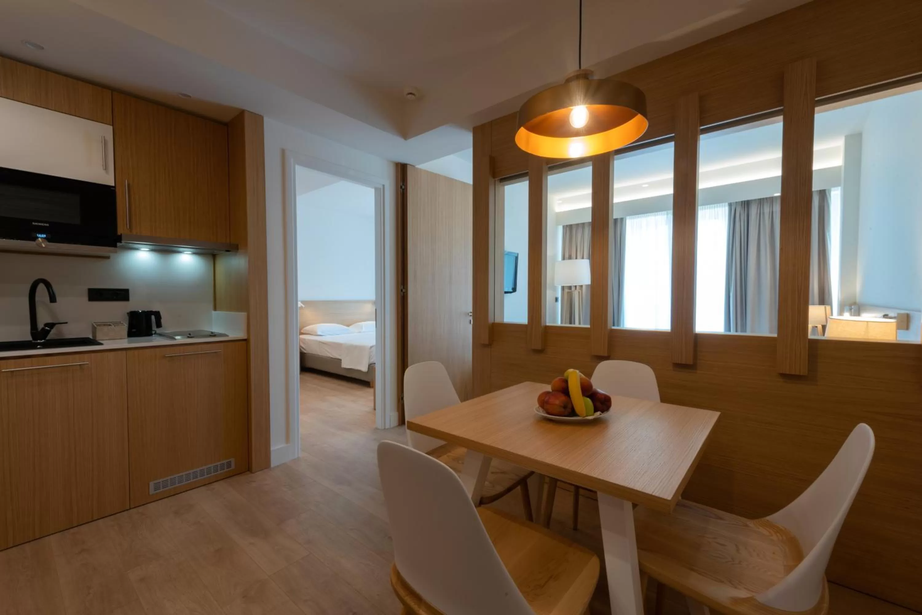 kitchen, Bed in Pharae Palace