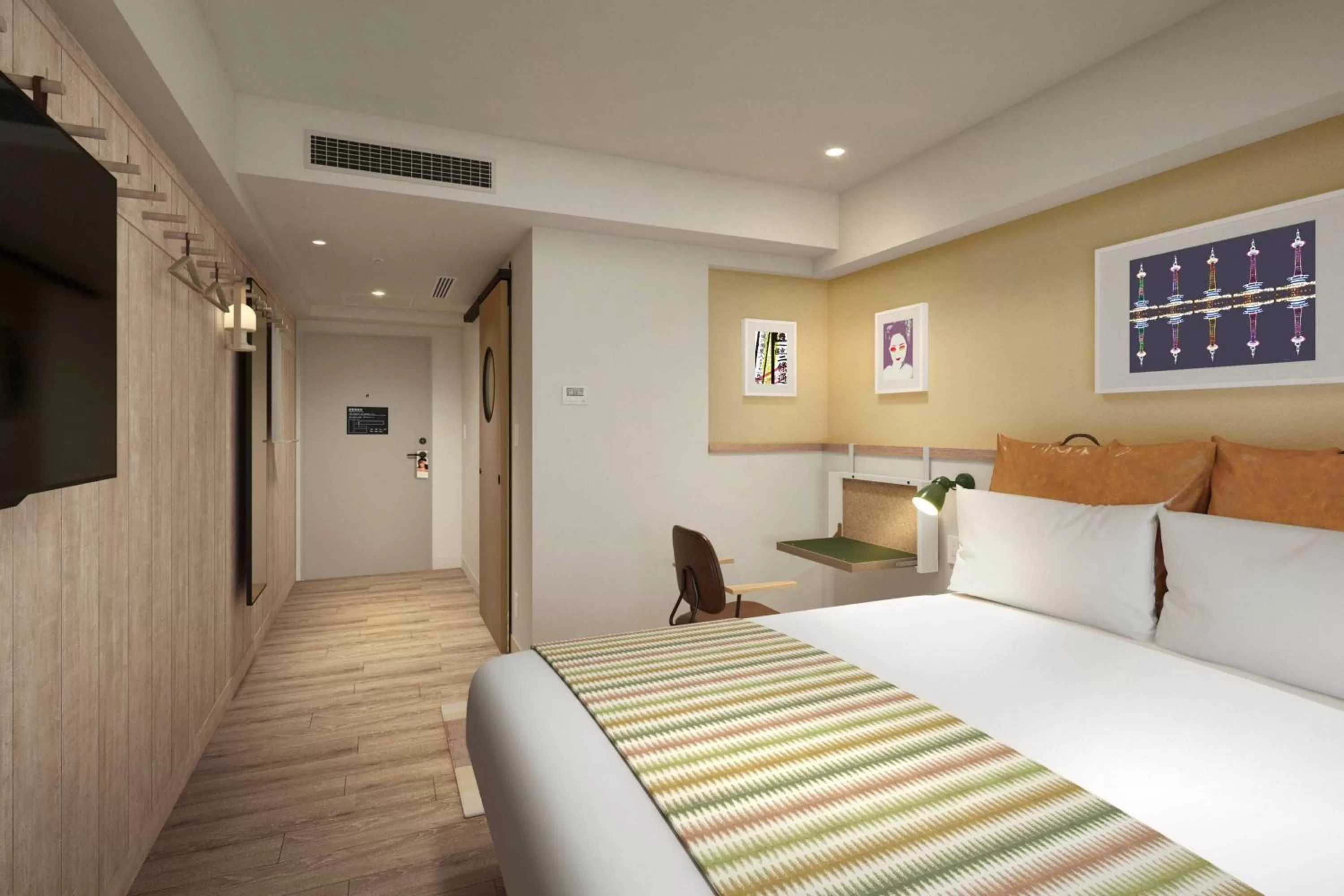 Photo of the whole room, Bed in Moxy Kyoto