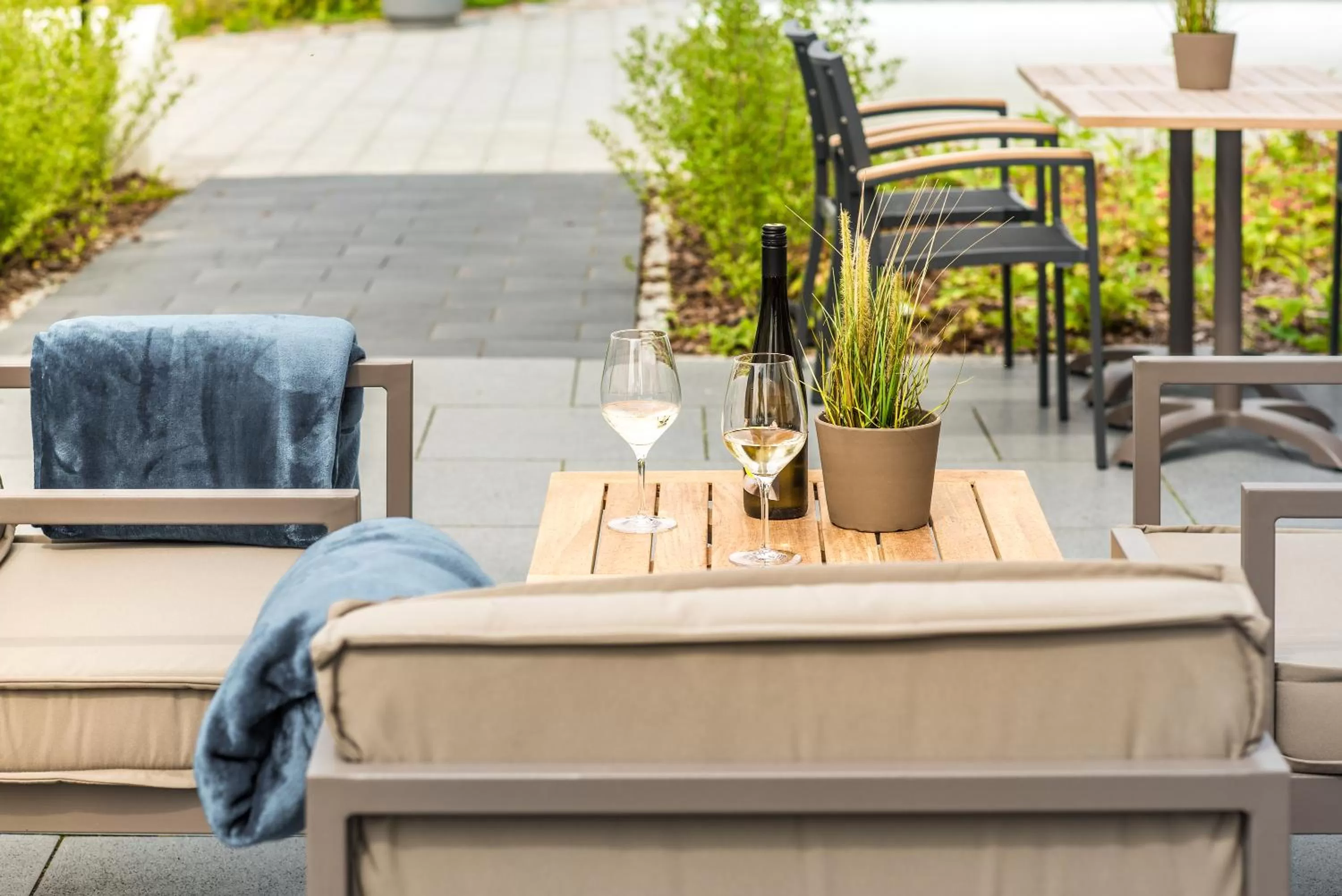 Patio in Strandhotel Luv