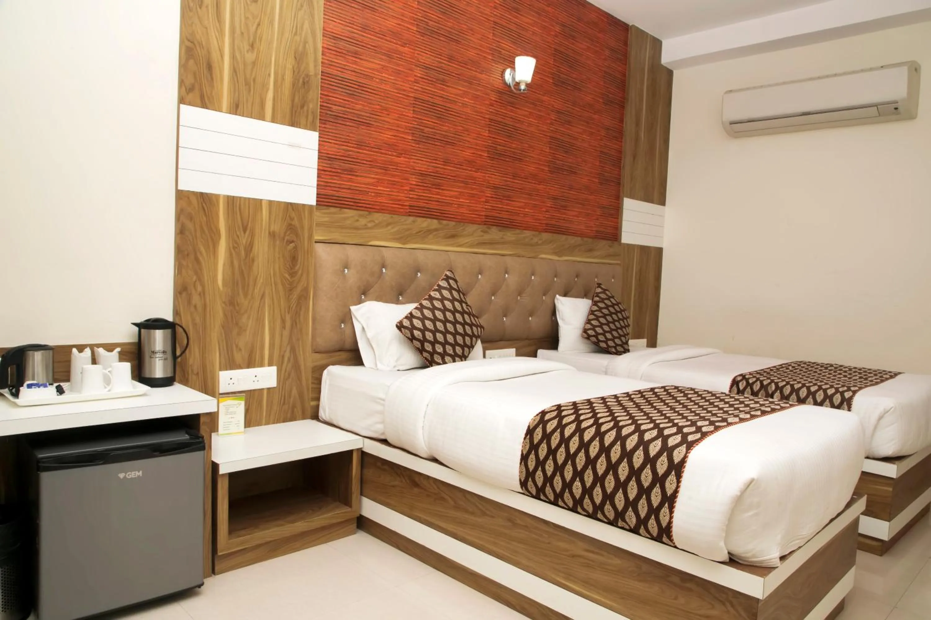 Photo of the whole room, Bed in Hotel Ganges Grand - 600m from Kashi Vishwanath Temple