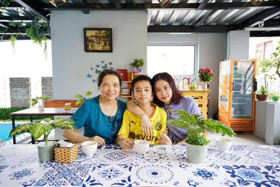 People, Family in Almor Hostel With Pool in right center