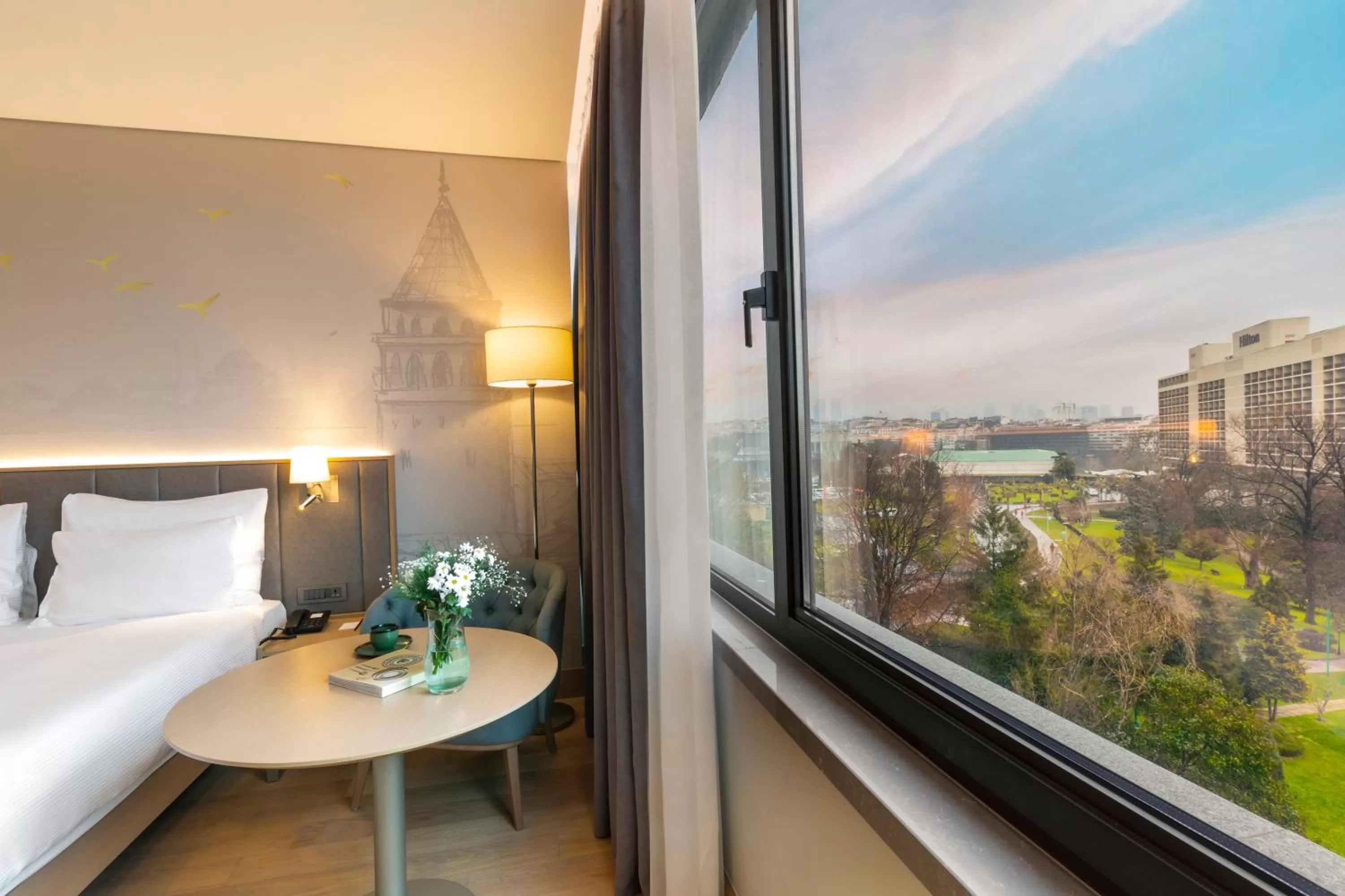 View (from property/room), Bed in Radisson Hotel Istanbul Harbiye