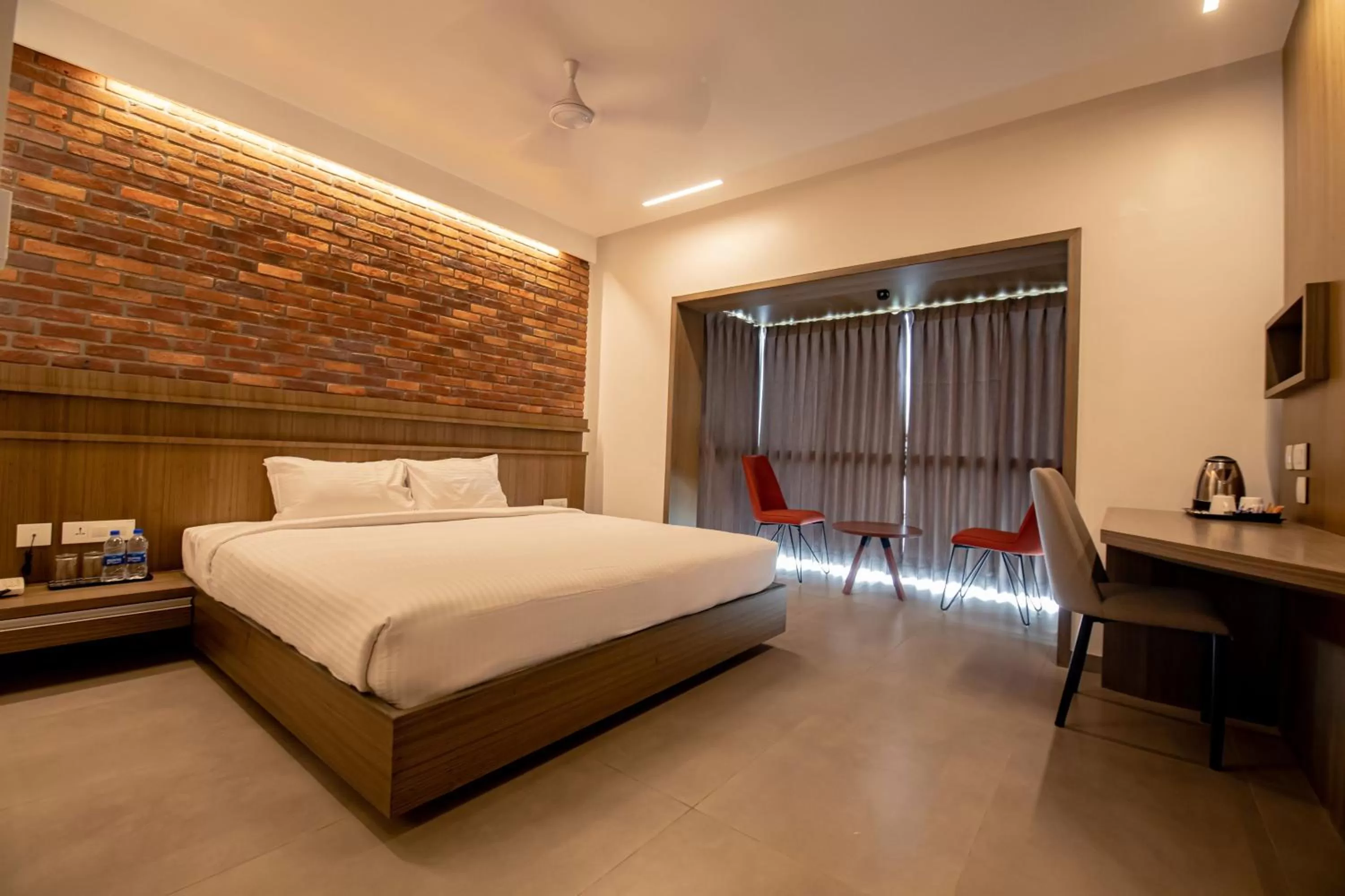 Photo of the whole room, Bed in RATHNA RESIDENCY - Near US CONSULATE