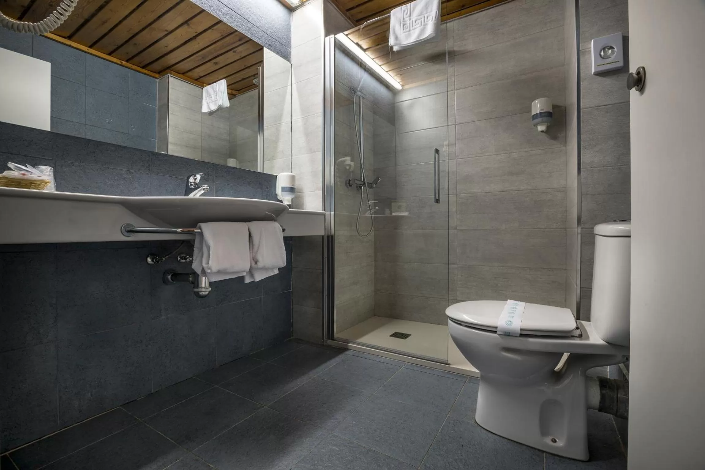 Shower in Hotel Restaurant Les Brases