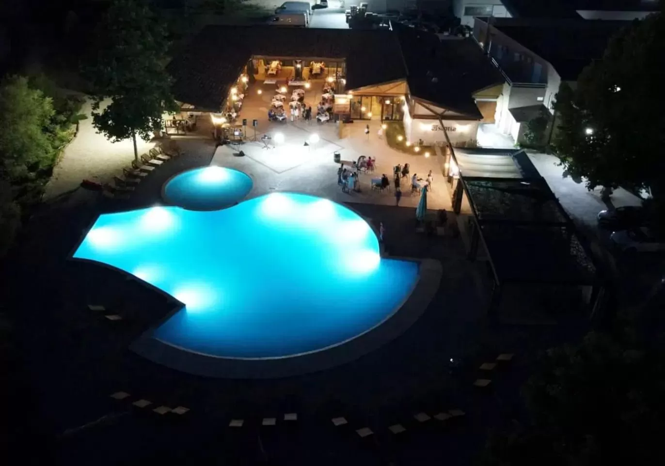 Night, Pool View in Hotel Storia