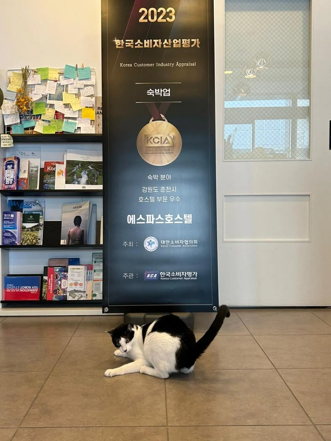 Text overlay in Hostel Espace