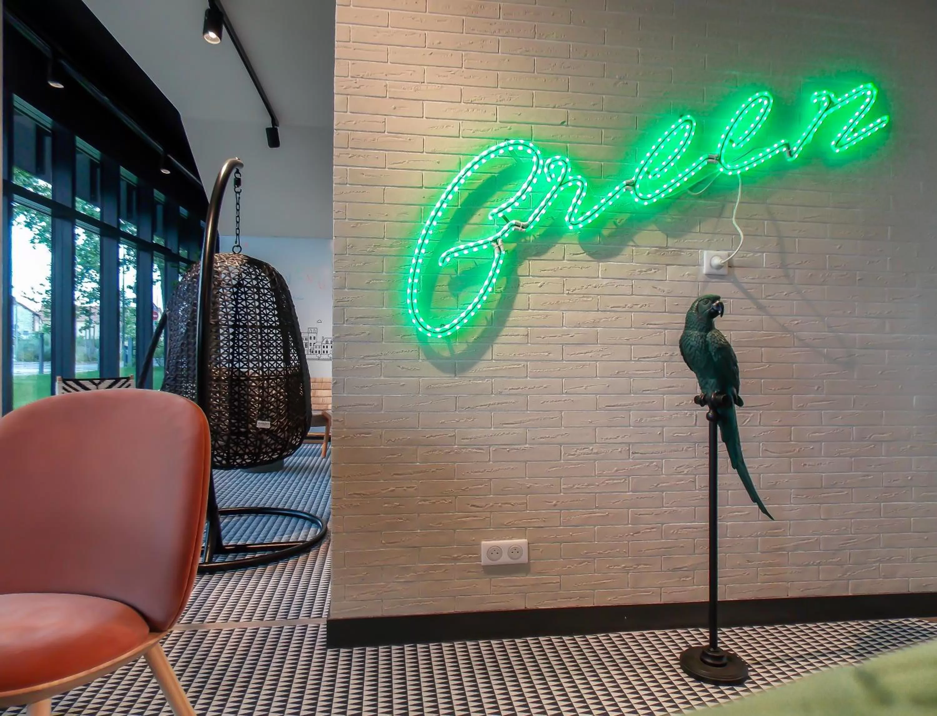 Decorative detail in ibis budget Rouen Centre Rive Gauche