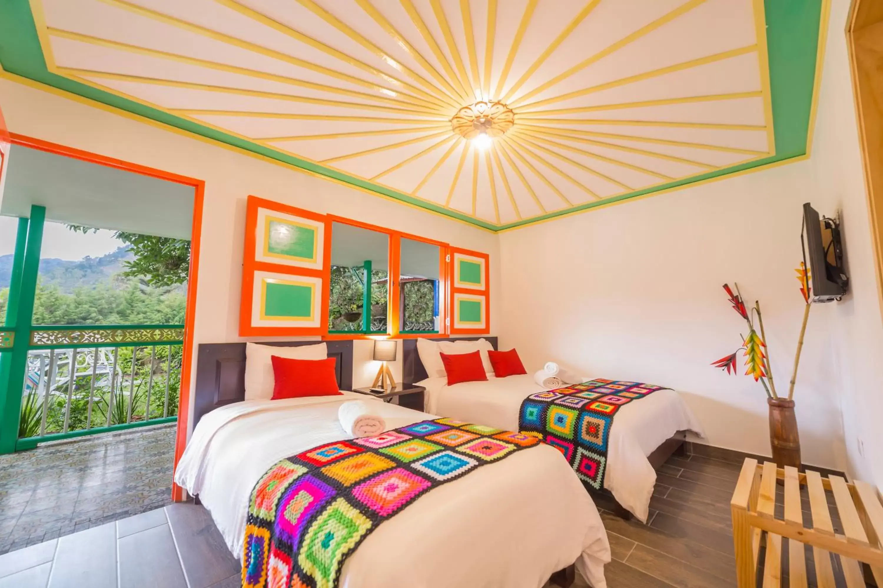 Quadruple Room in Hotel Mirador de Boquia Salento Quadruple Room in Hotel Mirador de Boquia Salento