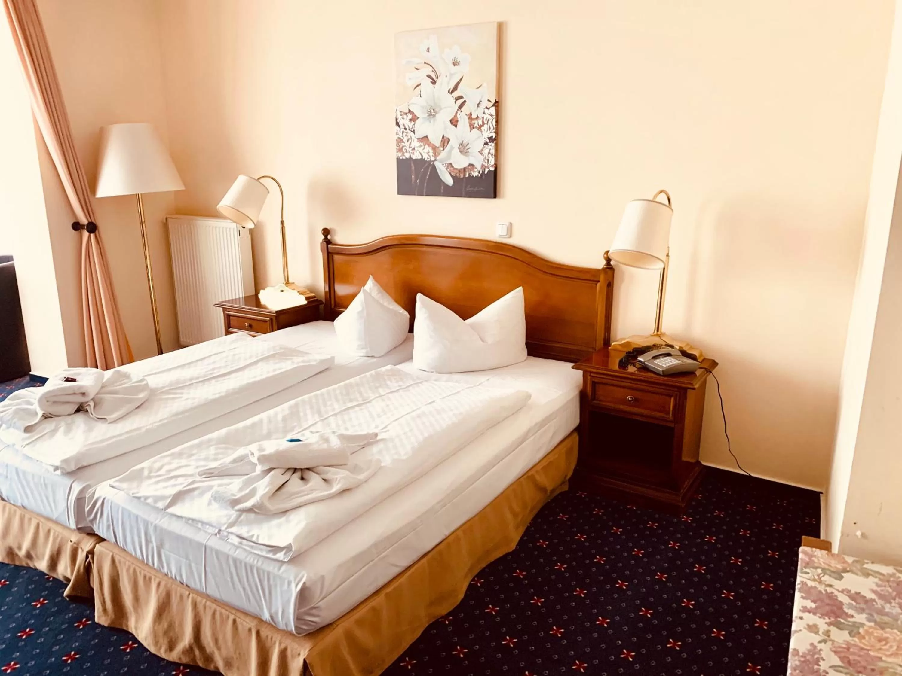 Bed in Hotel Bellevue Warnemünde