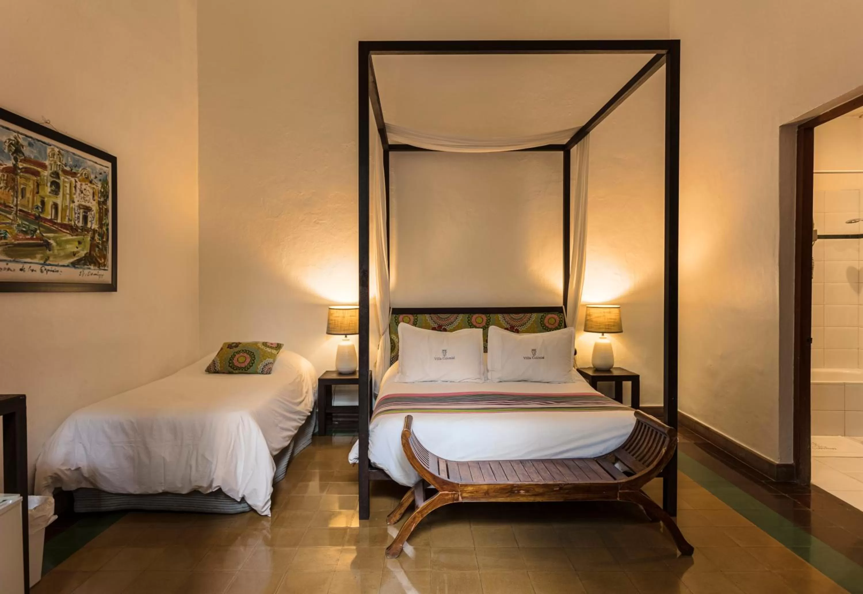 Bed in Hotel Villa Colonial