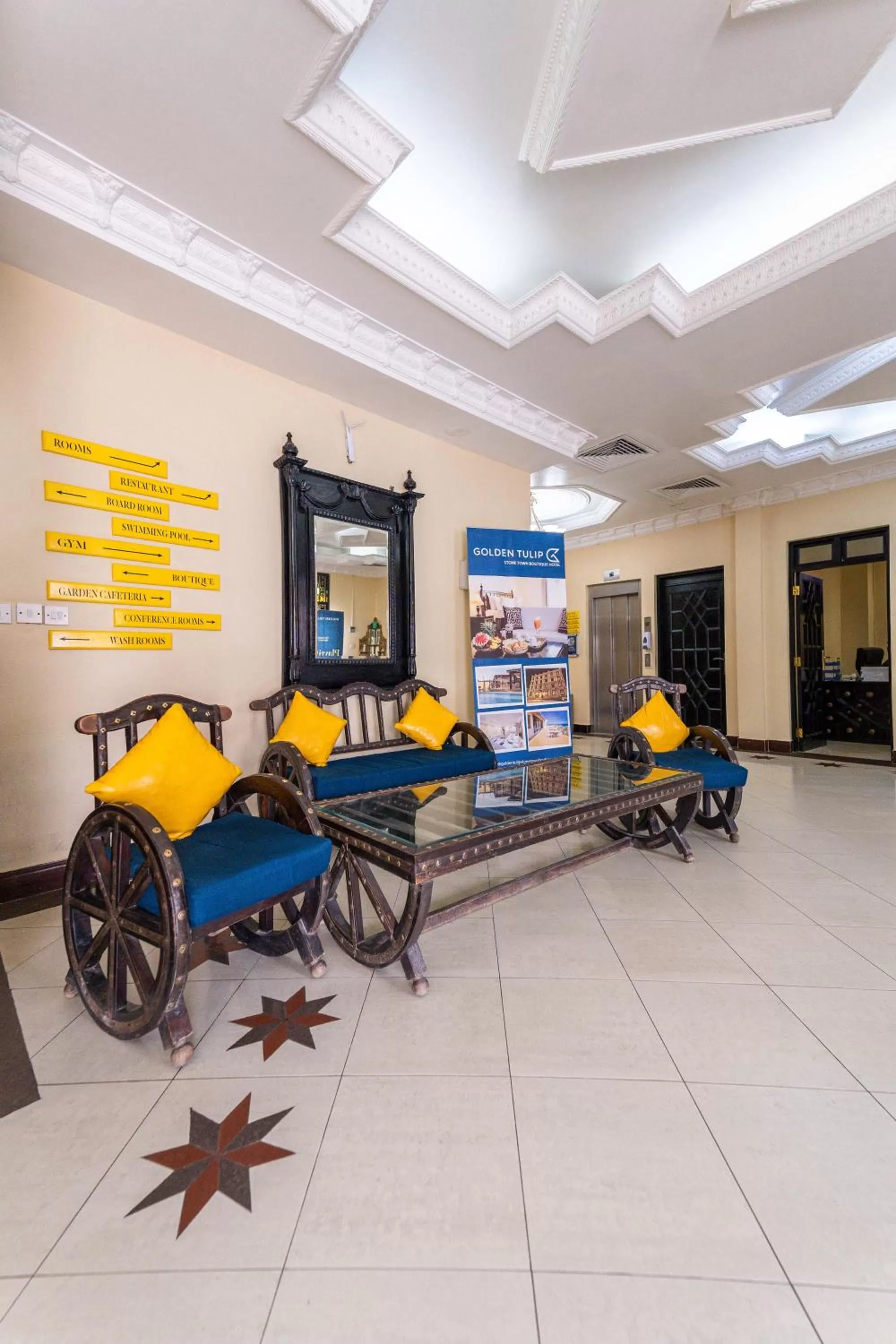 Seating area in Golden Tulip Stone Town Boutique