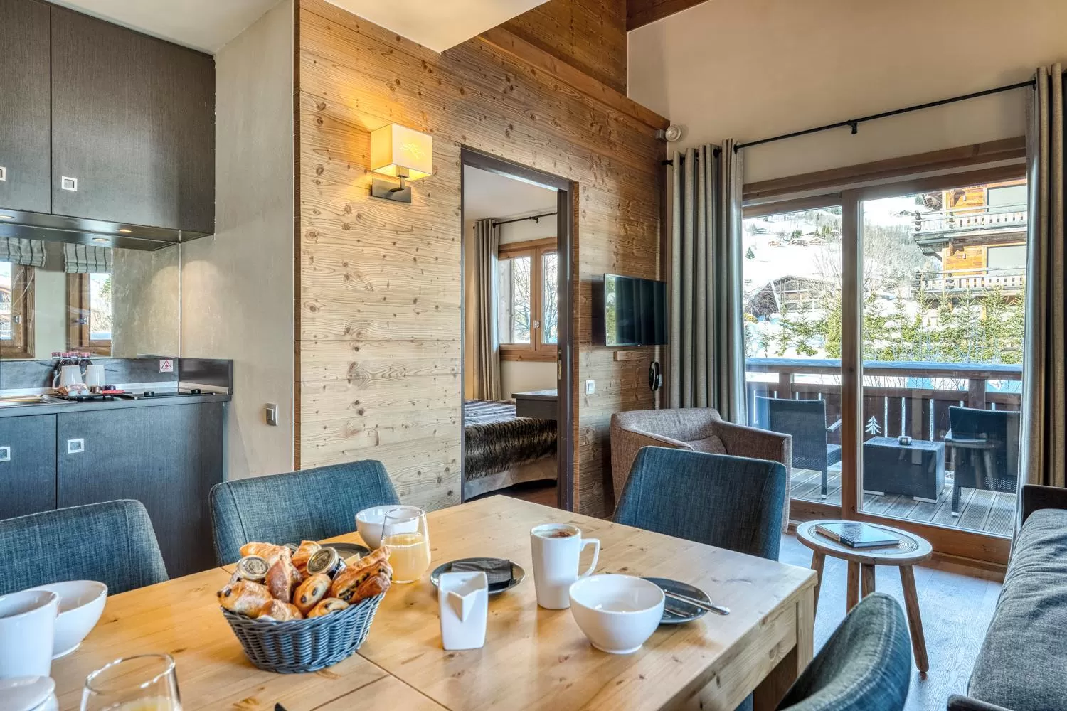 Living room in Les Loges Blanches Megève