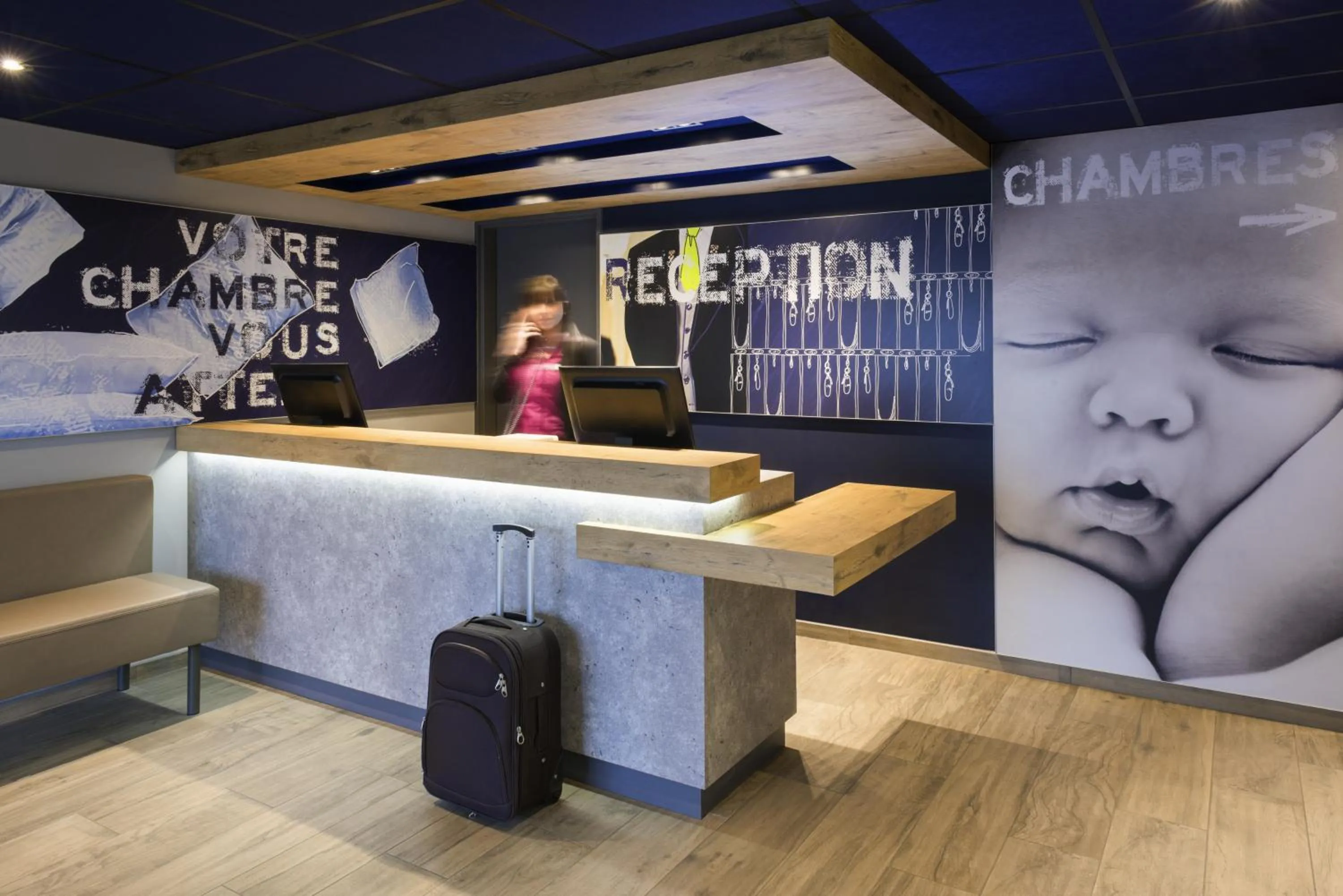 Lobby or reception in ibis budget Lyon Centre Confluence