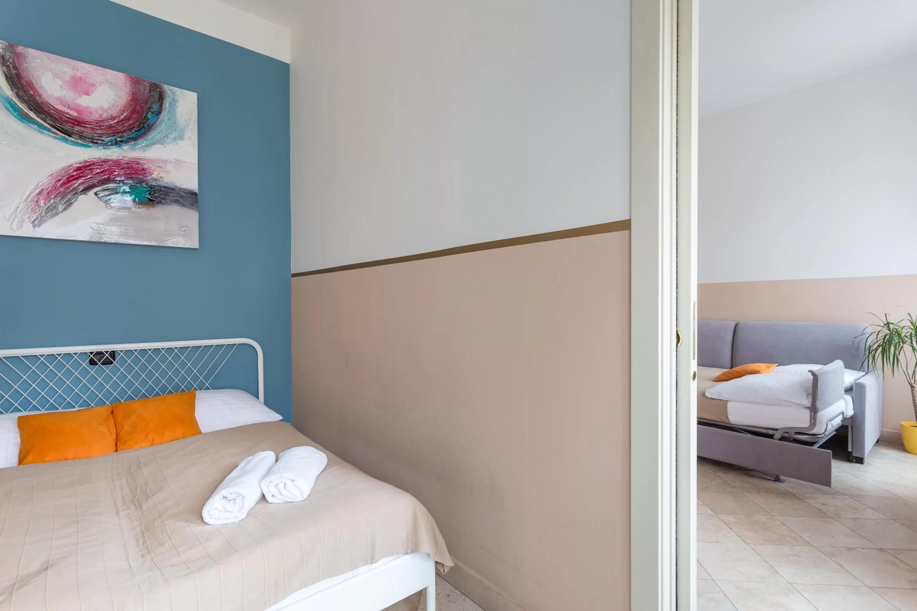 Living room, Bed in Legerova 33 Apartments