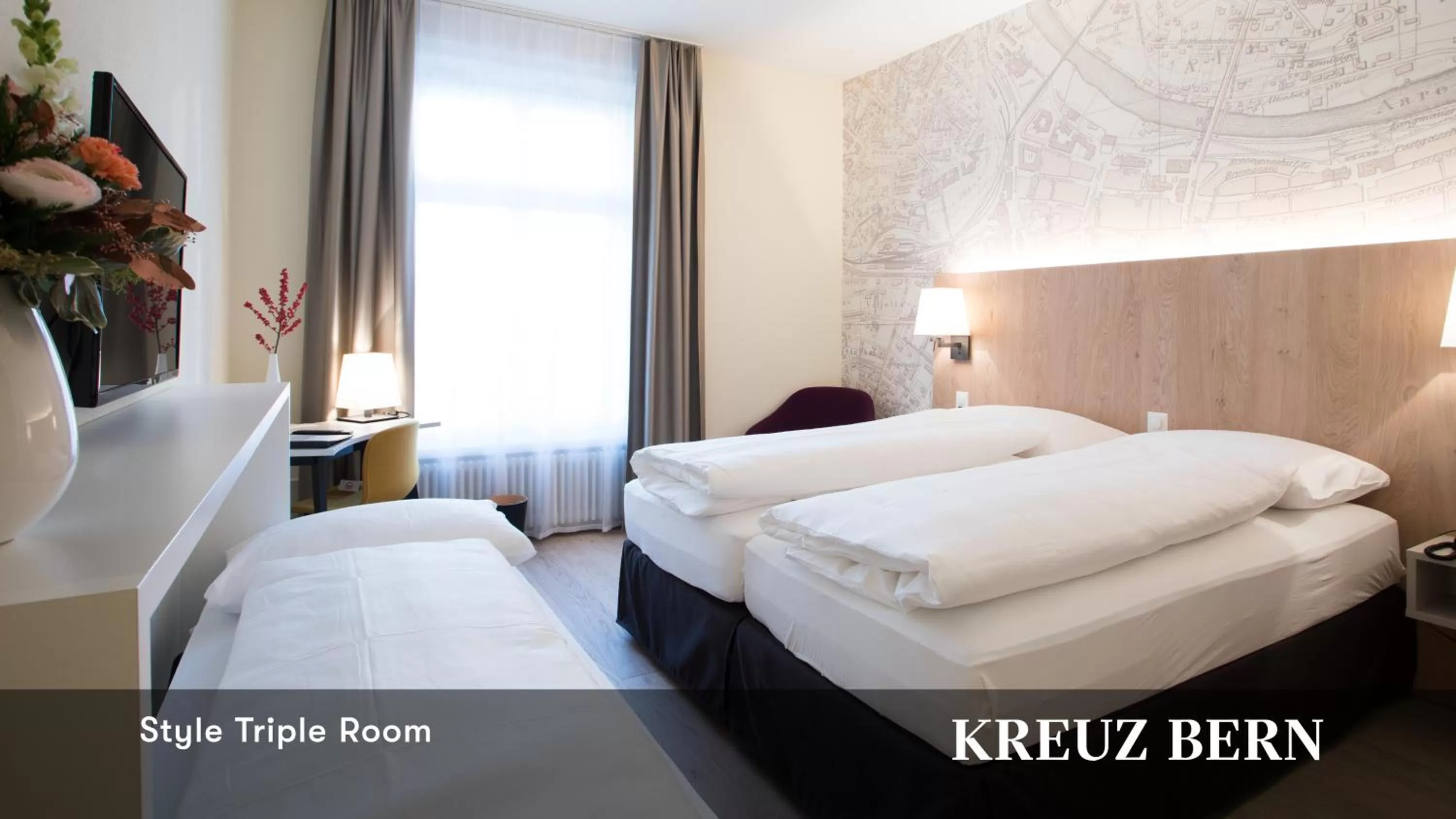 Photo of the whole room, Bed in Kreuz Bern Modern City Hotel