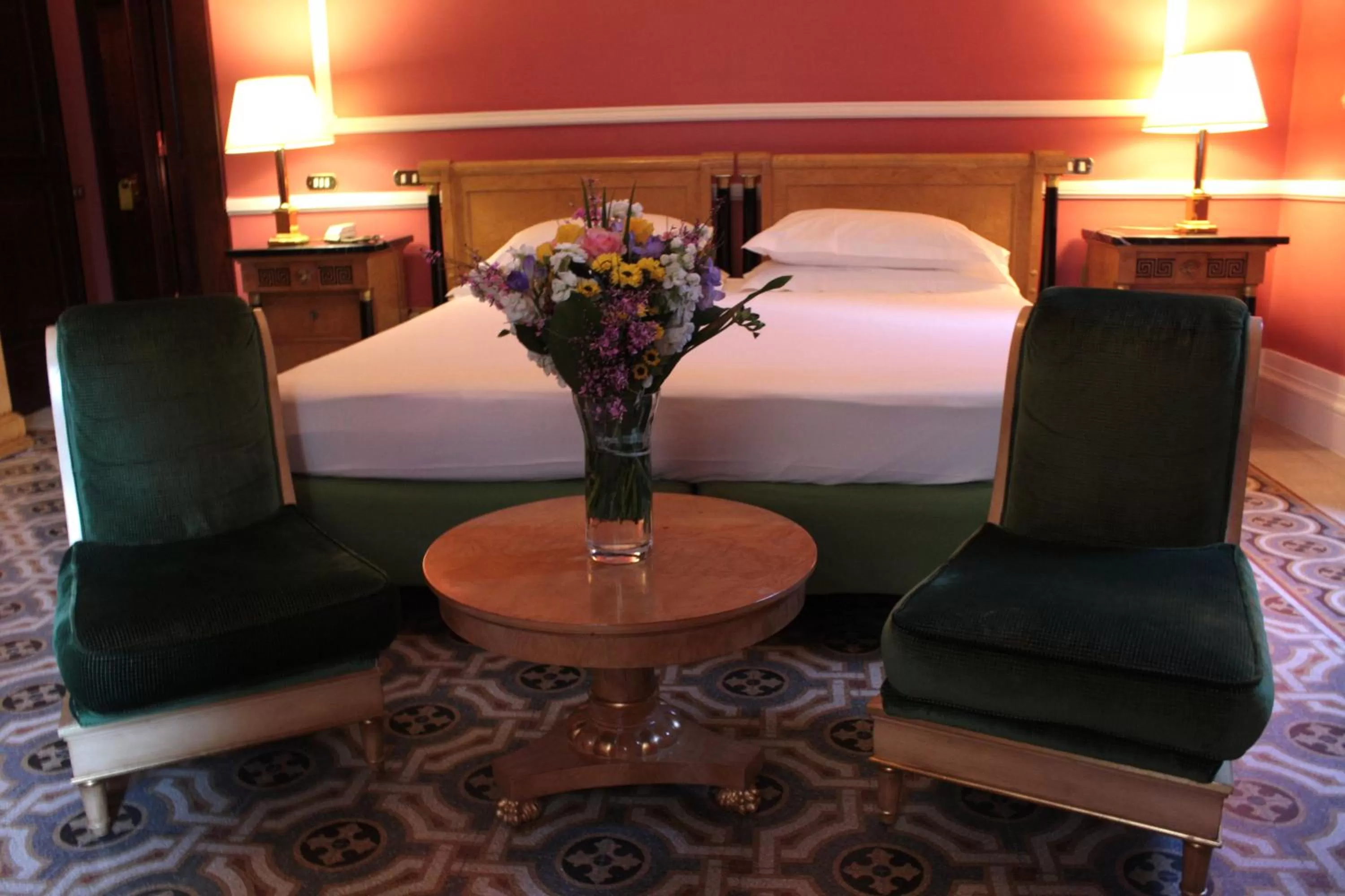 Decorative detail, Bed in Hotel Albani Firenze