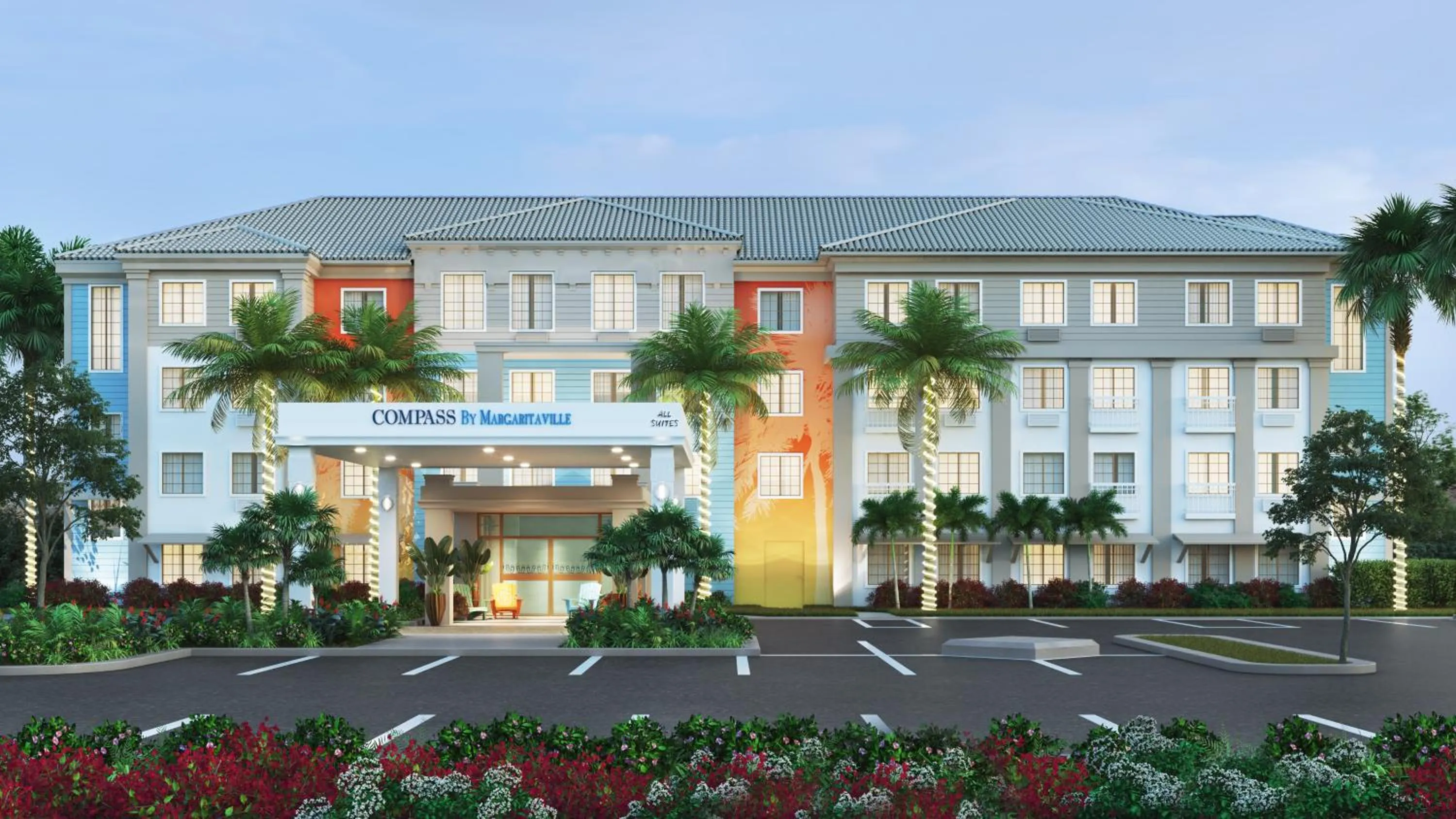 Property building in Compass by Margaritaville Hotel Naples