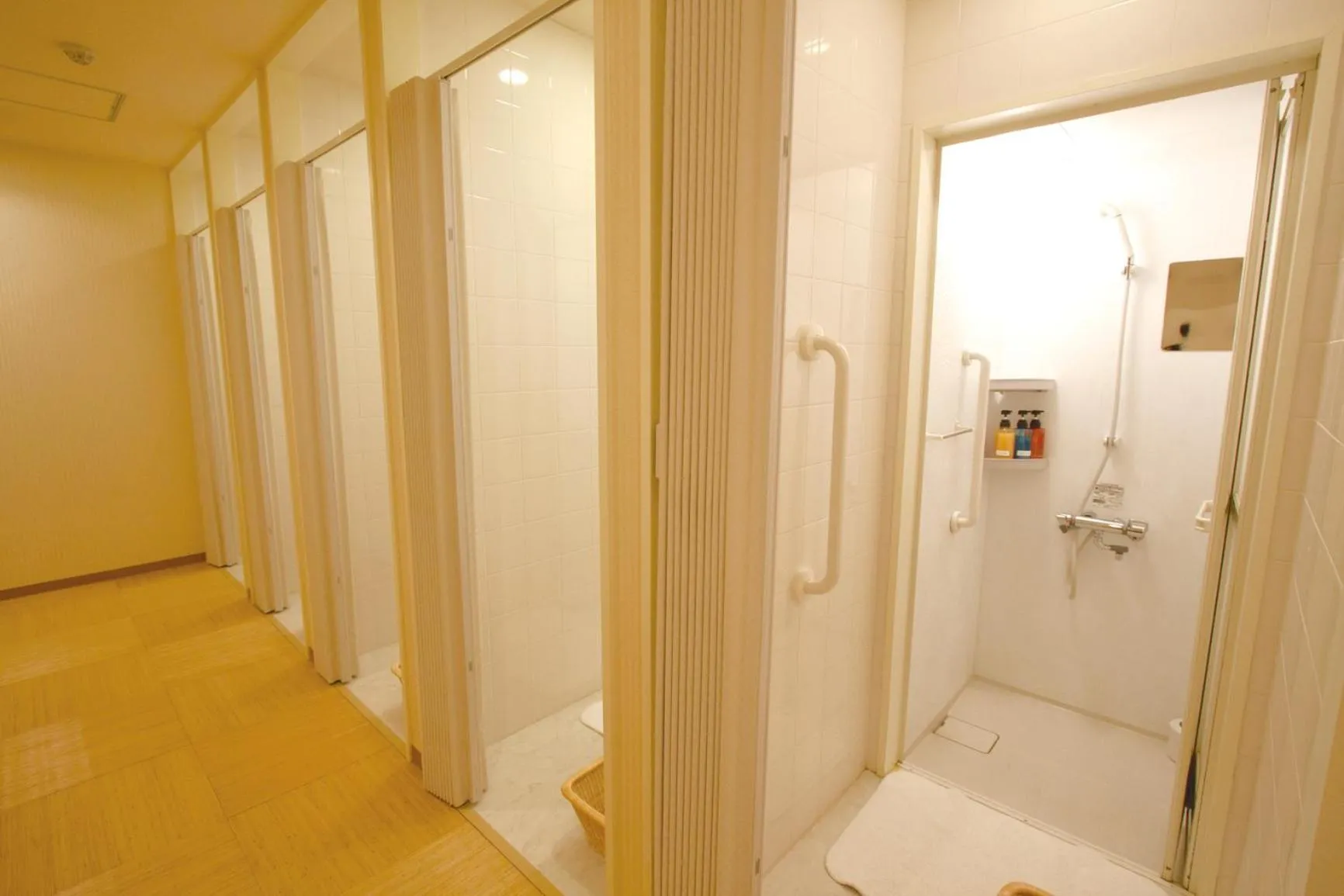 Shower in HEARTS Capsule Hotel & Spa Nakasu -Male only-