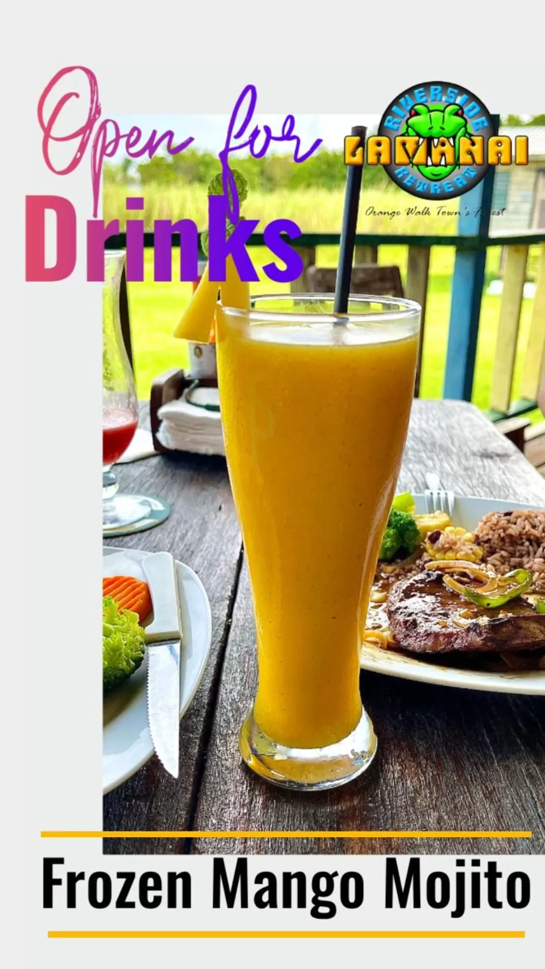 Lounge or bar, Property Logo/Sign in Lamanai Riverside Retreat