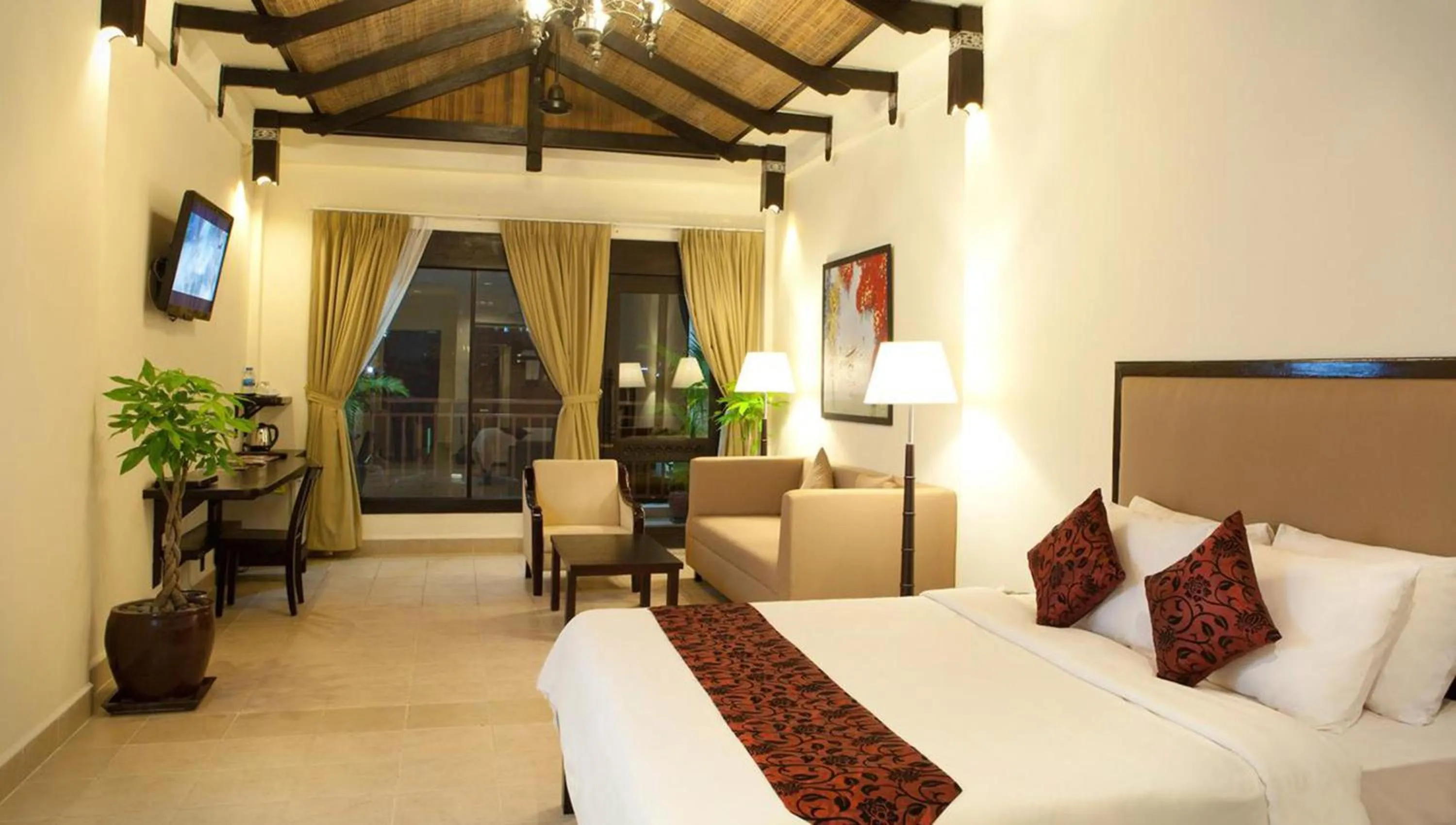 Living room, Bed in Almond Hotel Sothearos