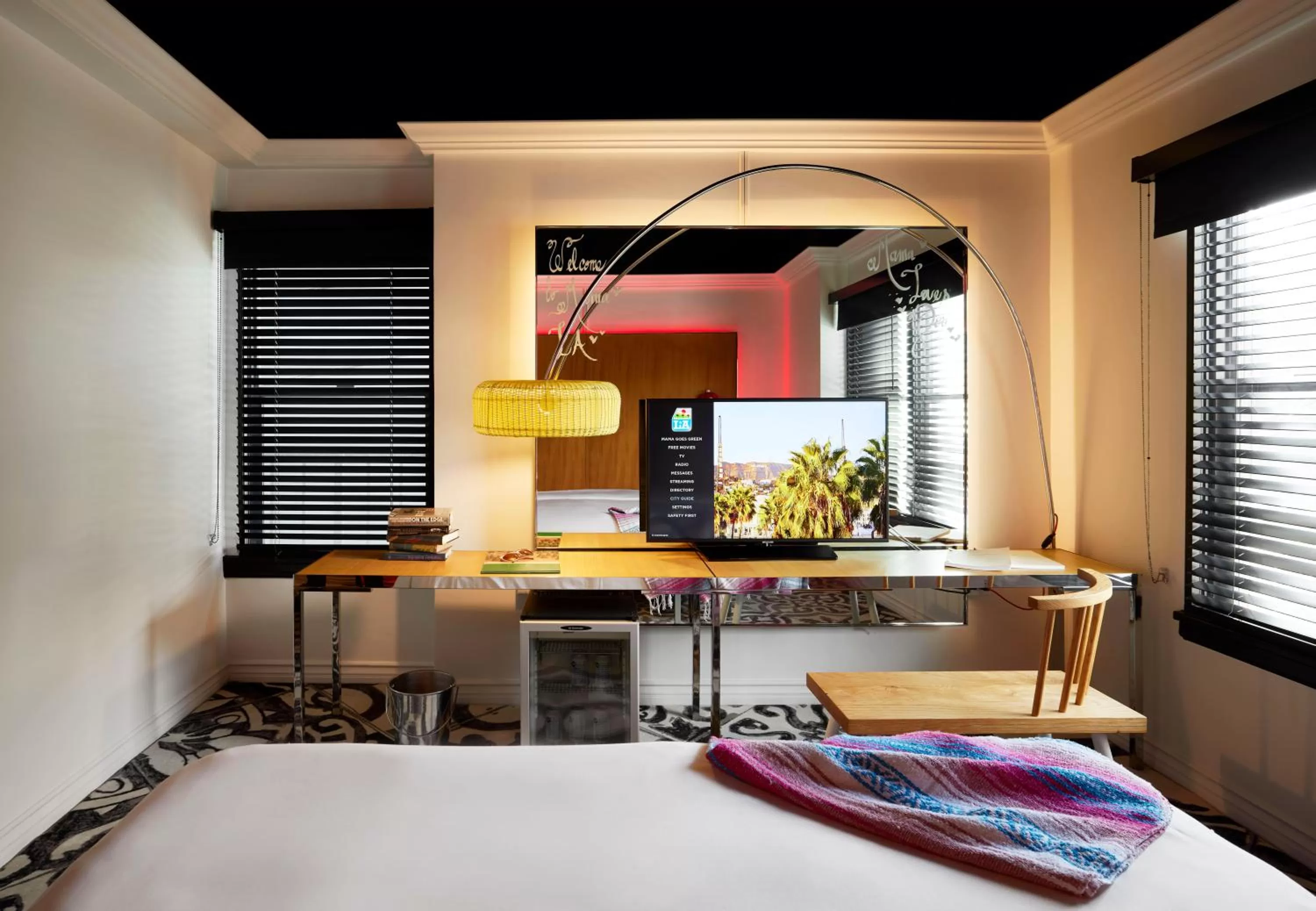 Decorative detail, Bed in Mama Shelter Los Angeles