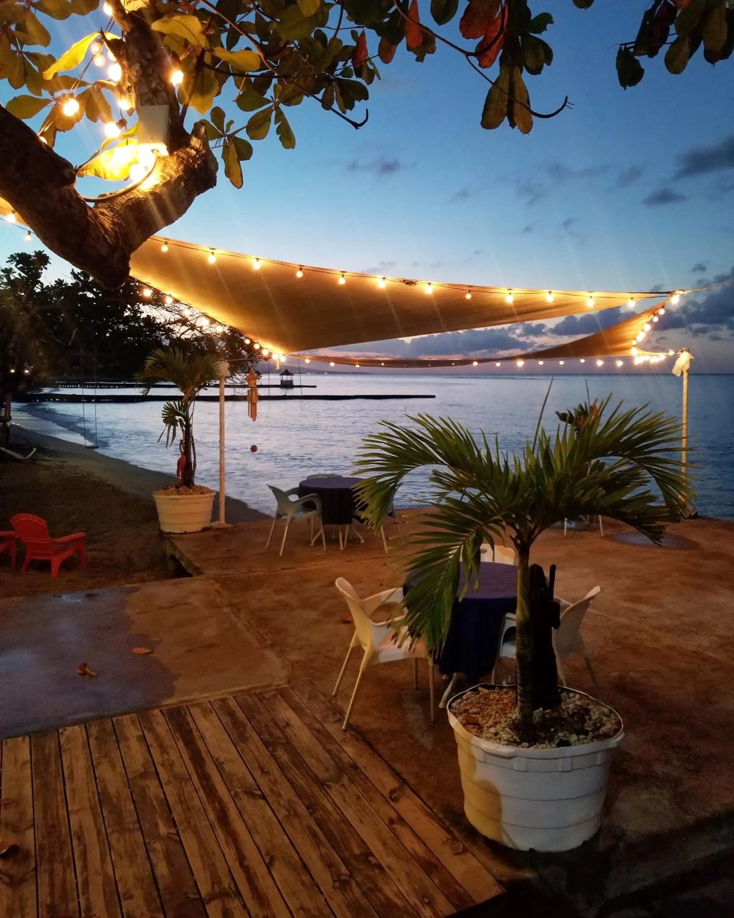 Dining area in Sand and Tan Beach Hotel
