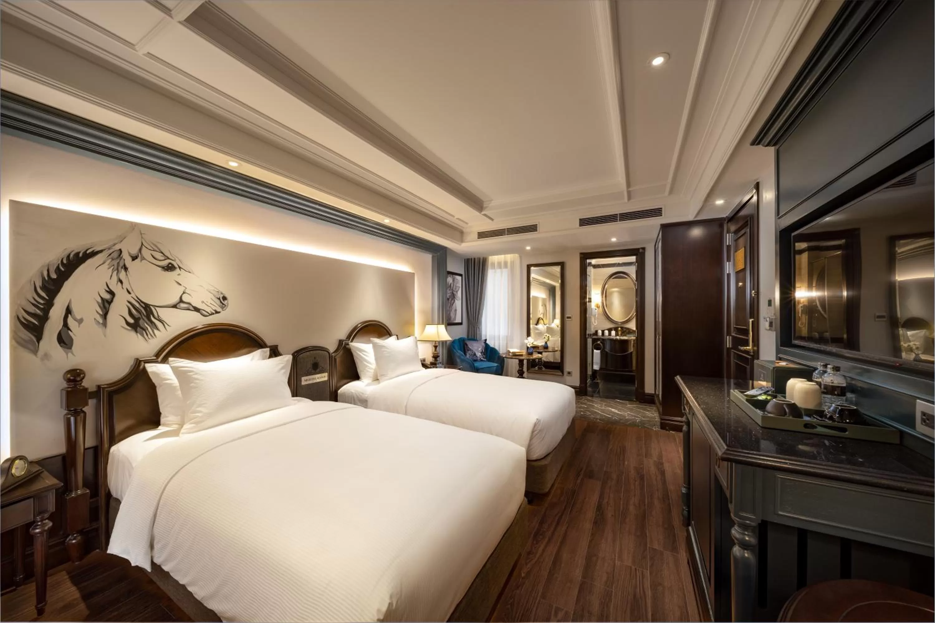 Photo of the whole room, Bed in Meritel Hanoi