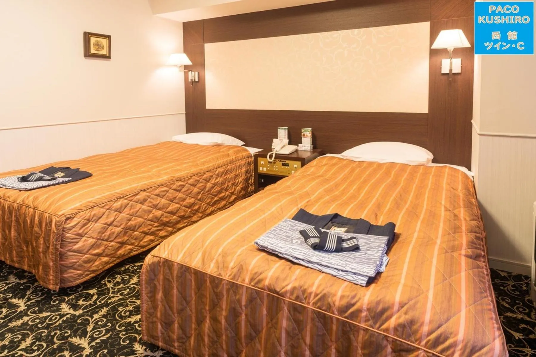 Bed in Hotel Paco Kushiro