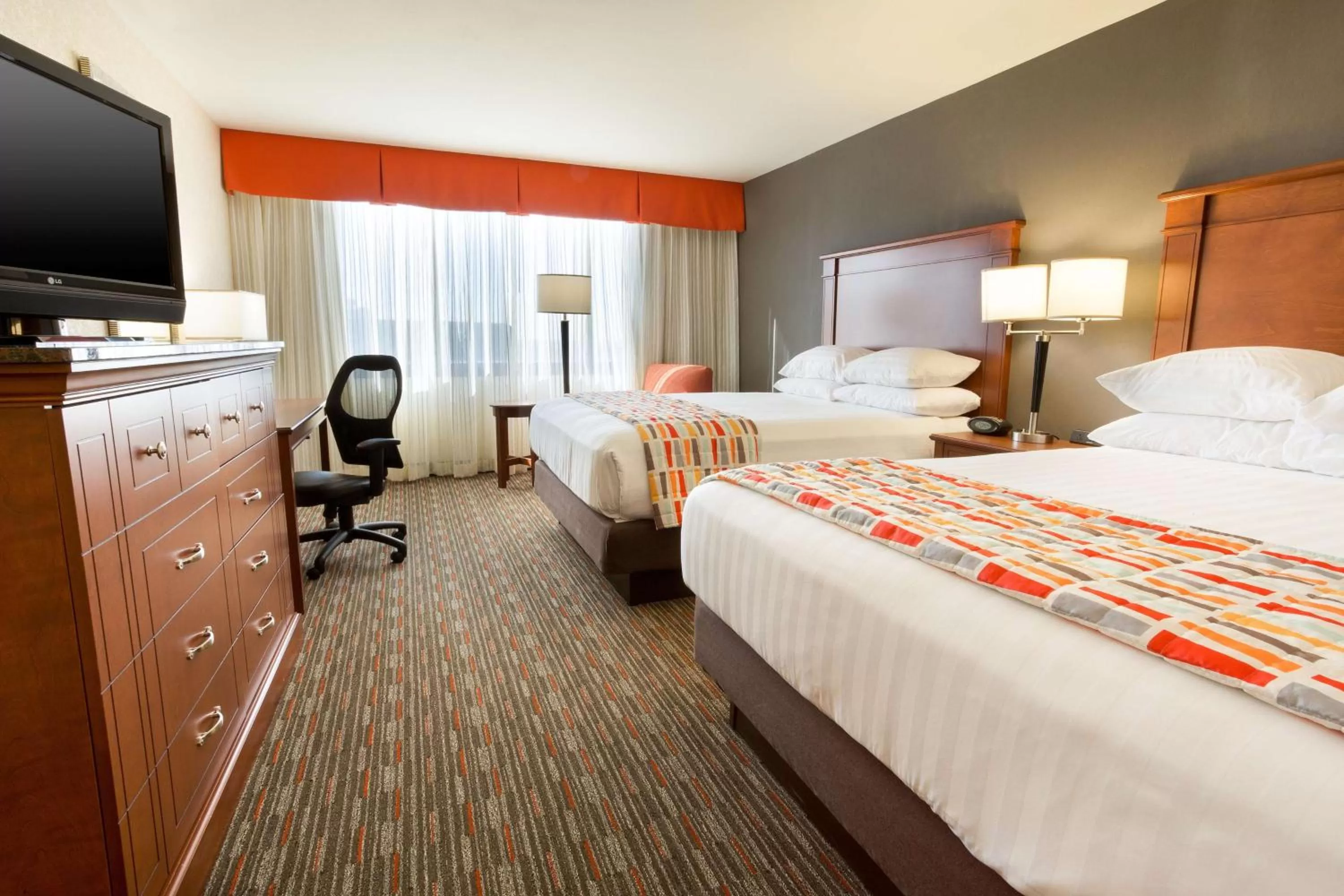 Deluxe Queen Room with Two Queen Beds - Accessible, Roll-in Shower in Drury Inn & Suites St. Louis Creve Coeur
