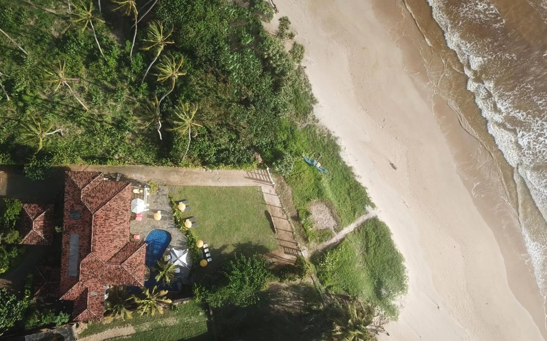 Bird's-eye View in Sānti Beach House with pool & beach