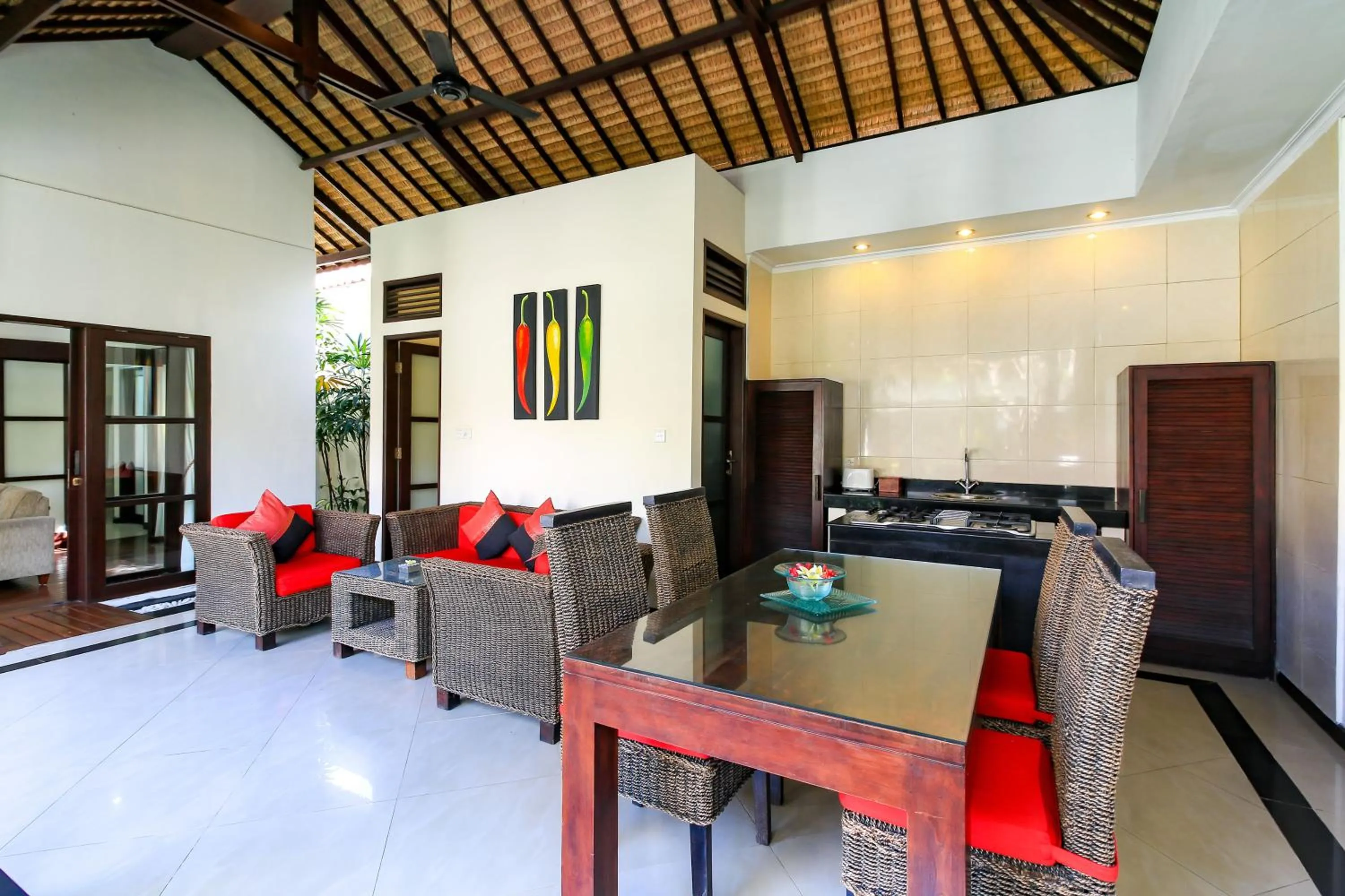 Dining area in Aleesha Villas and Suites