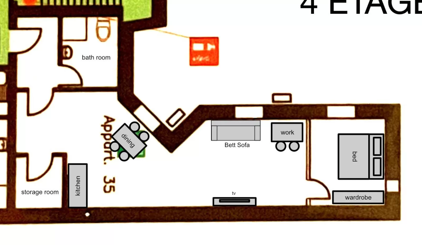 Floor Plan in Saale, Marktplatz Zentrum, Apartmenthaus am Dom von Plant Room