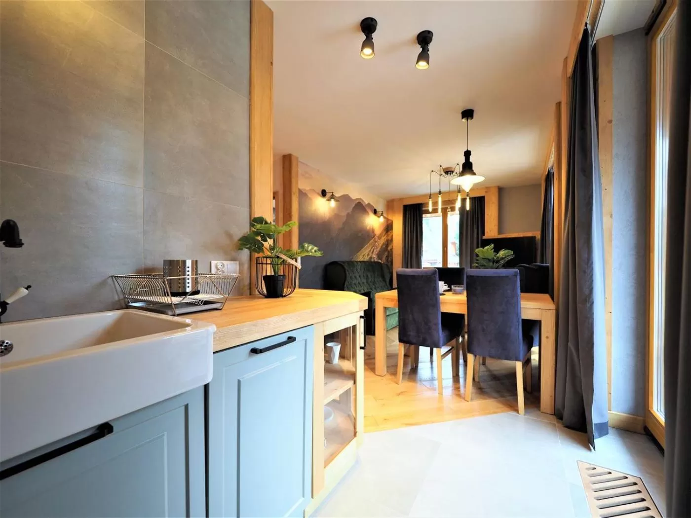 Kitchen or kitchenette in Aparthotel Giewont