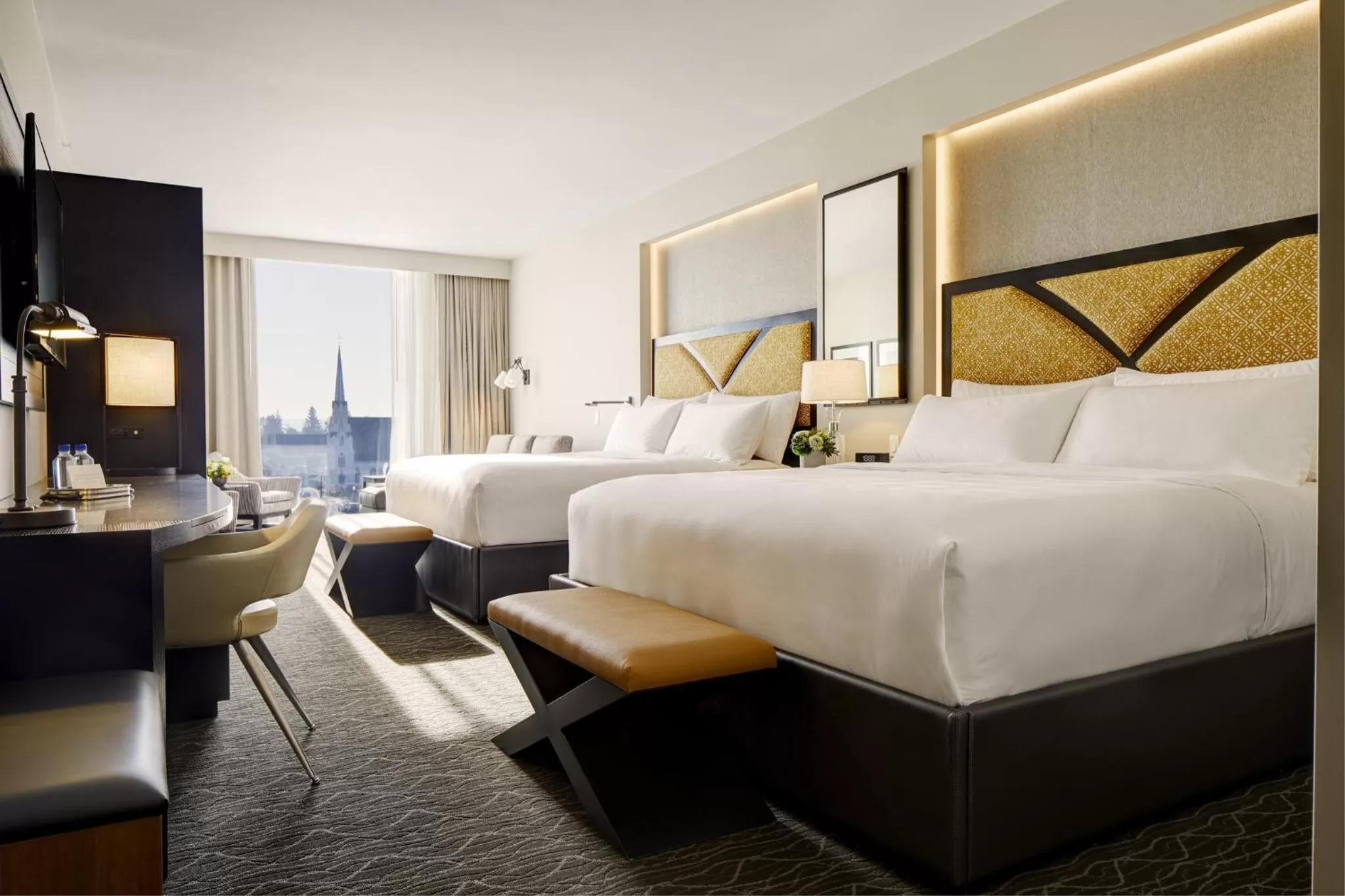 Double King Mobility-Accessible Guest Room With Roll-in Shower in Archer Hotel Napa