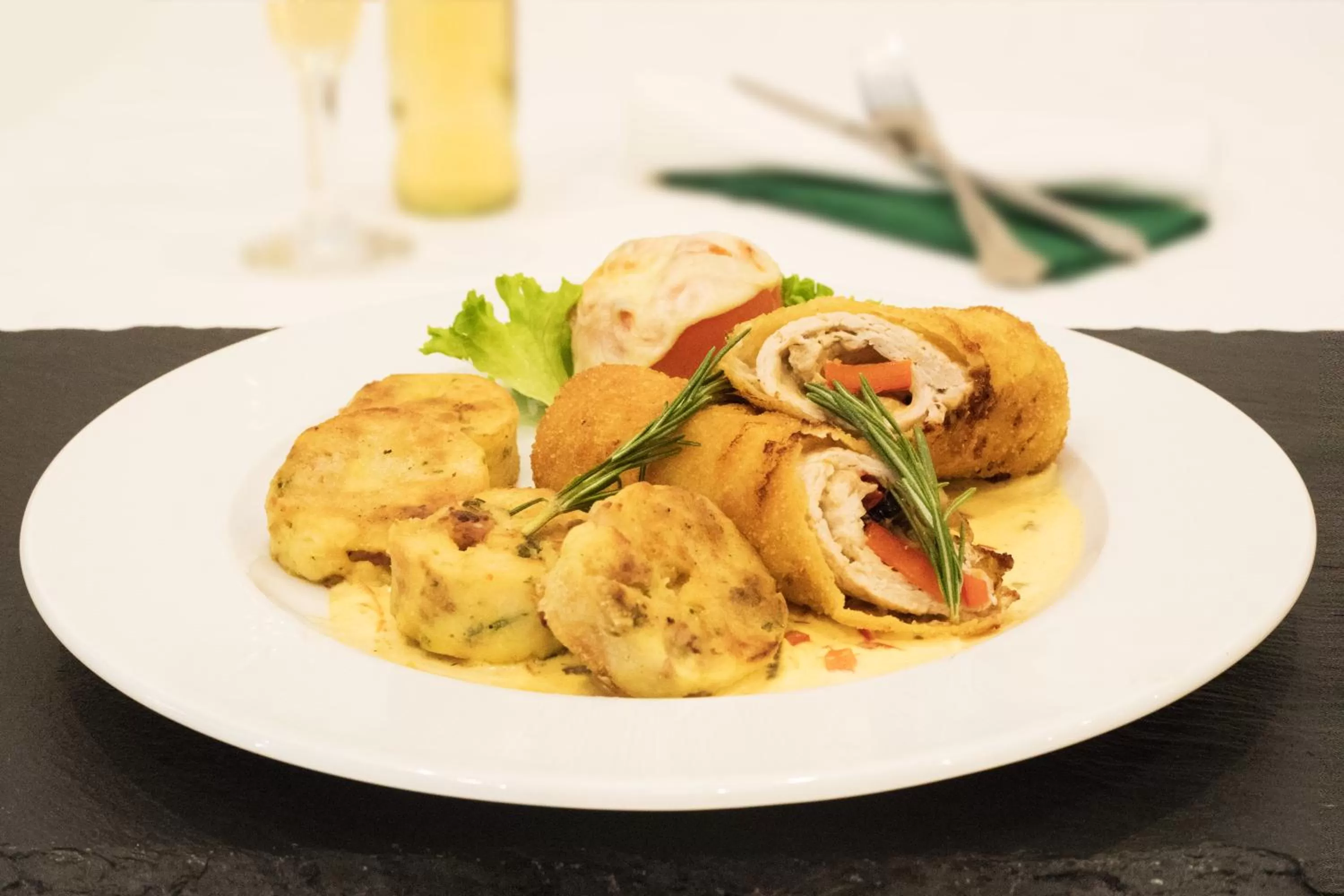 Food close-up in Hotel Restaurant Waldlust