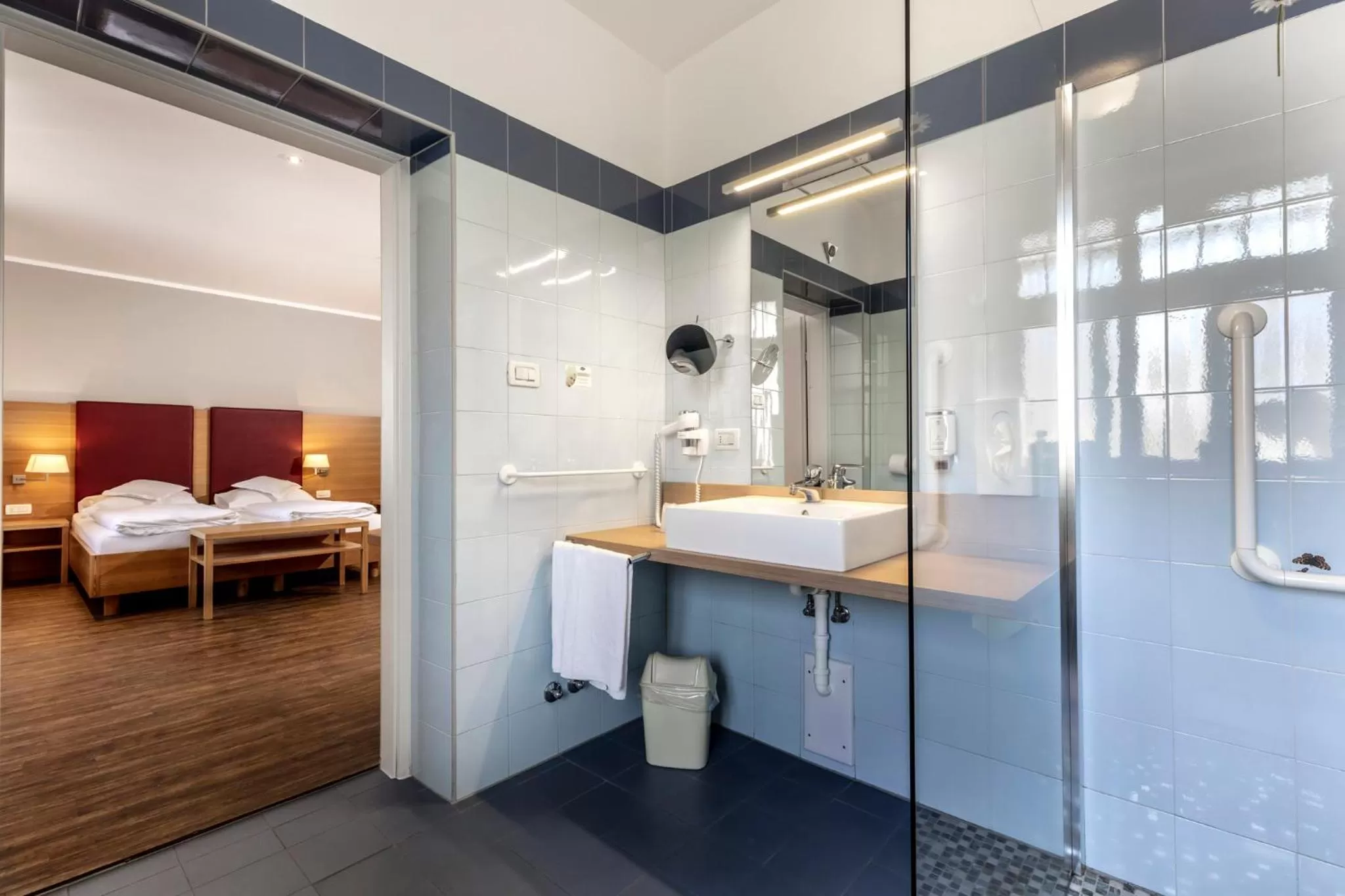 Bathroom, Bed in Hotel Kolping