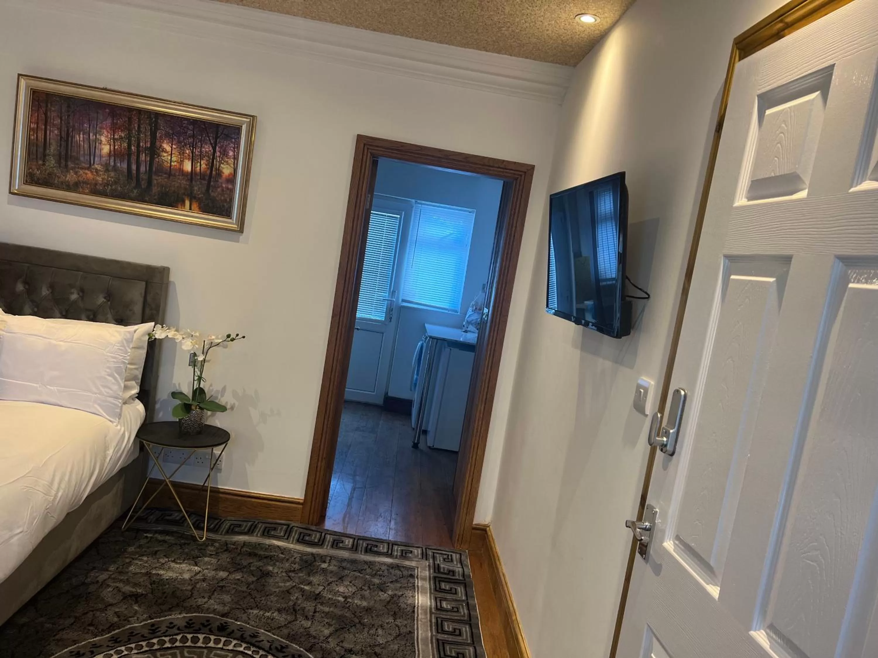 View (from property/room), TV/Entertainment Center in TJ Homes - Luxury Studio Suite with Garden View - Next to tube station London