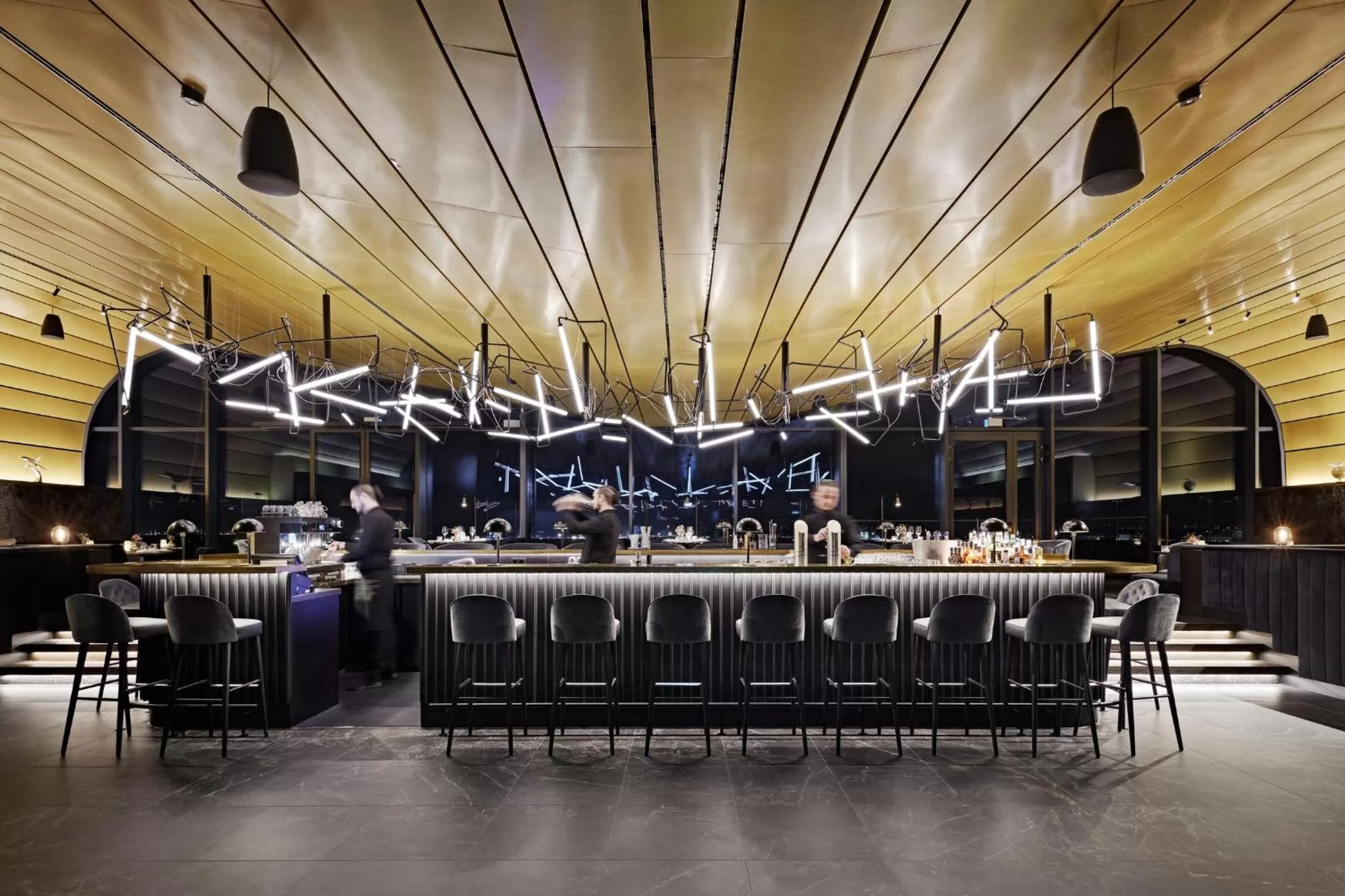 Lounge or bar in Lindner Hotel Dusseldorf Seestern, part of JdV by Hyatt