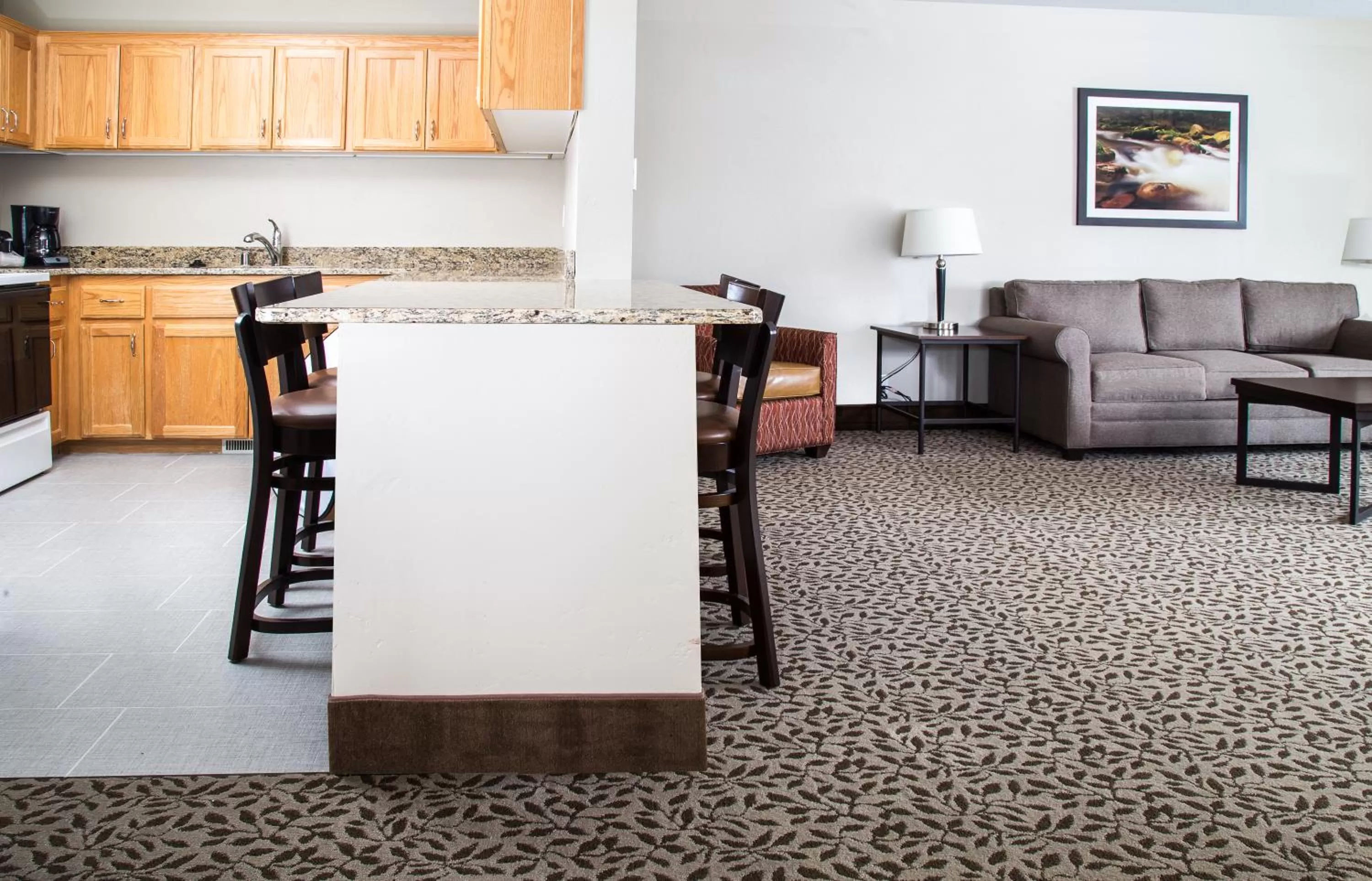 Kitchen or kitchenette in Gray Wolf Inn & Suites