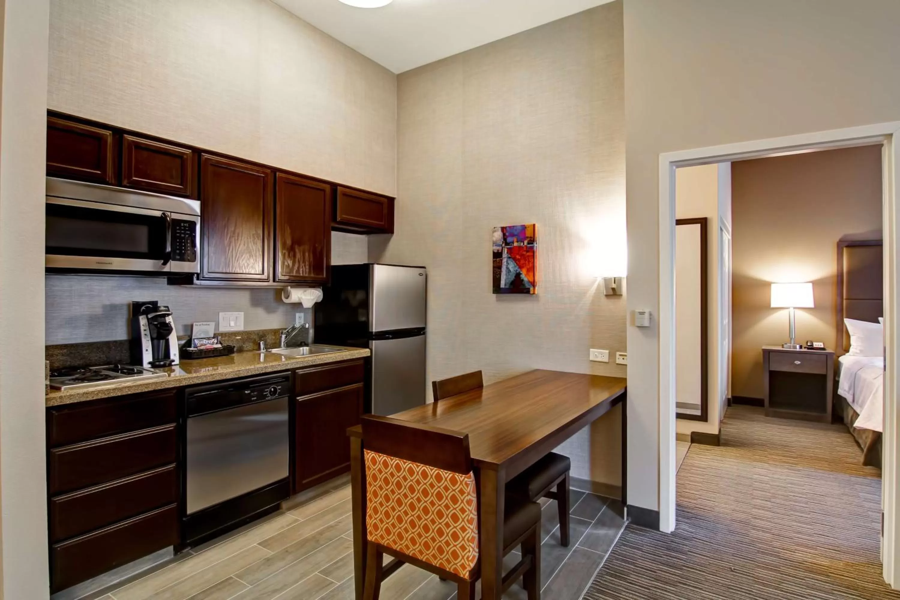 Coffee/tea facilities, Bed in Homewood Suites Houston Kingwood Parc Airport Area